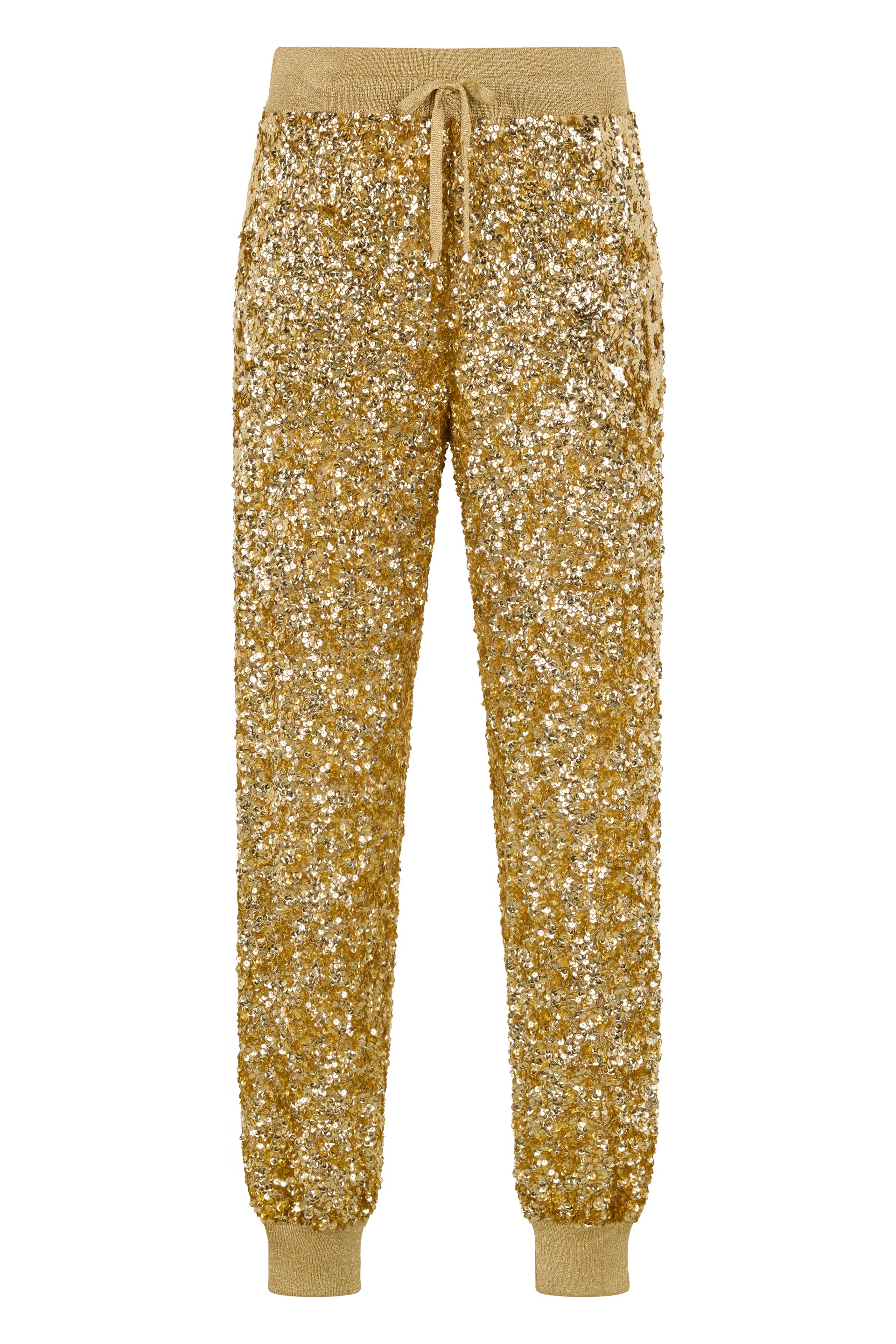 Sport pants with gold sequins tone on tone