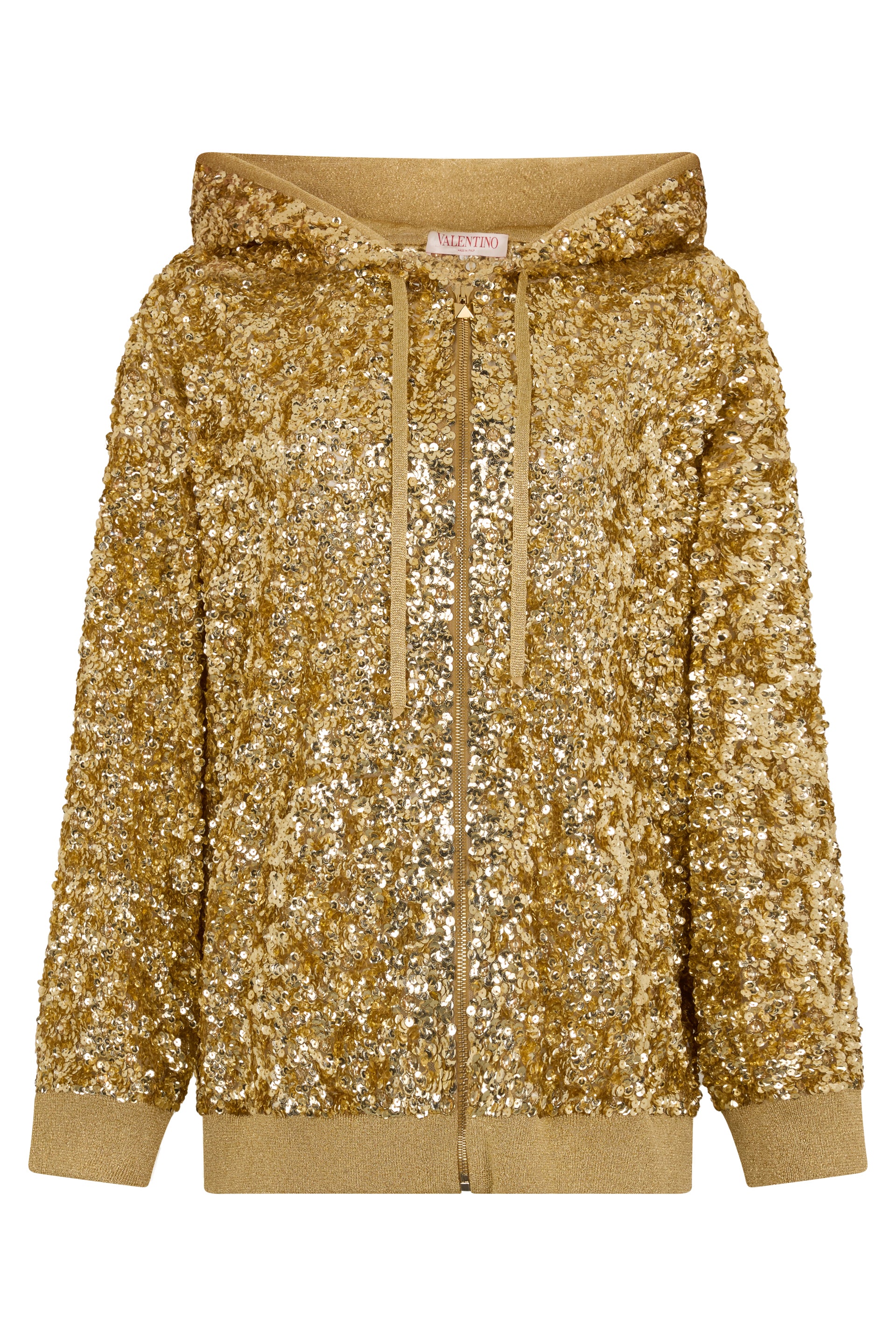 Golden hoodie with rhinestones, comfort and style