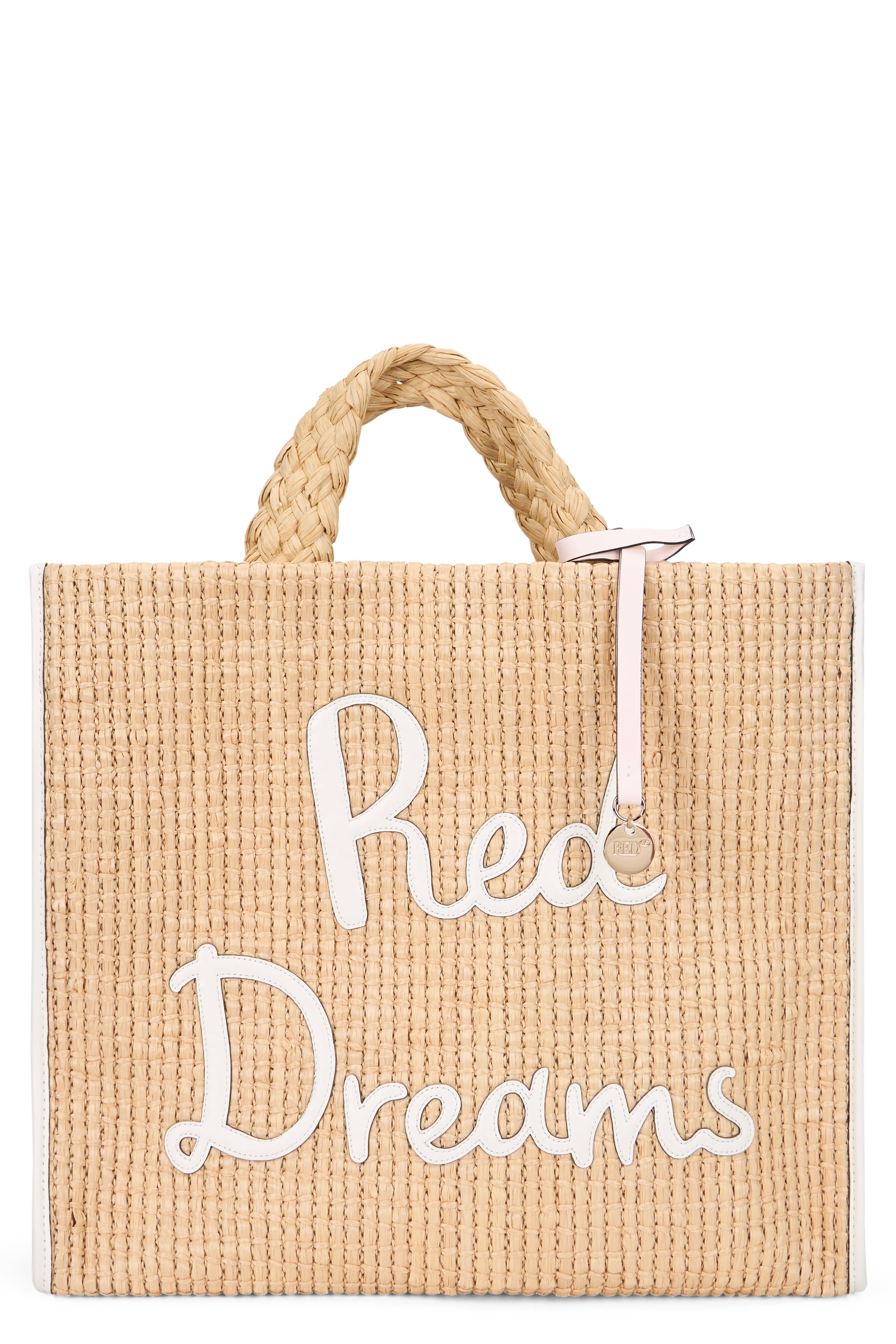 Beige woven bag, elegant and practical.