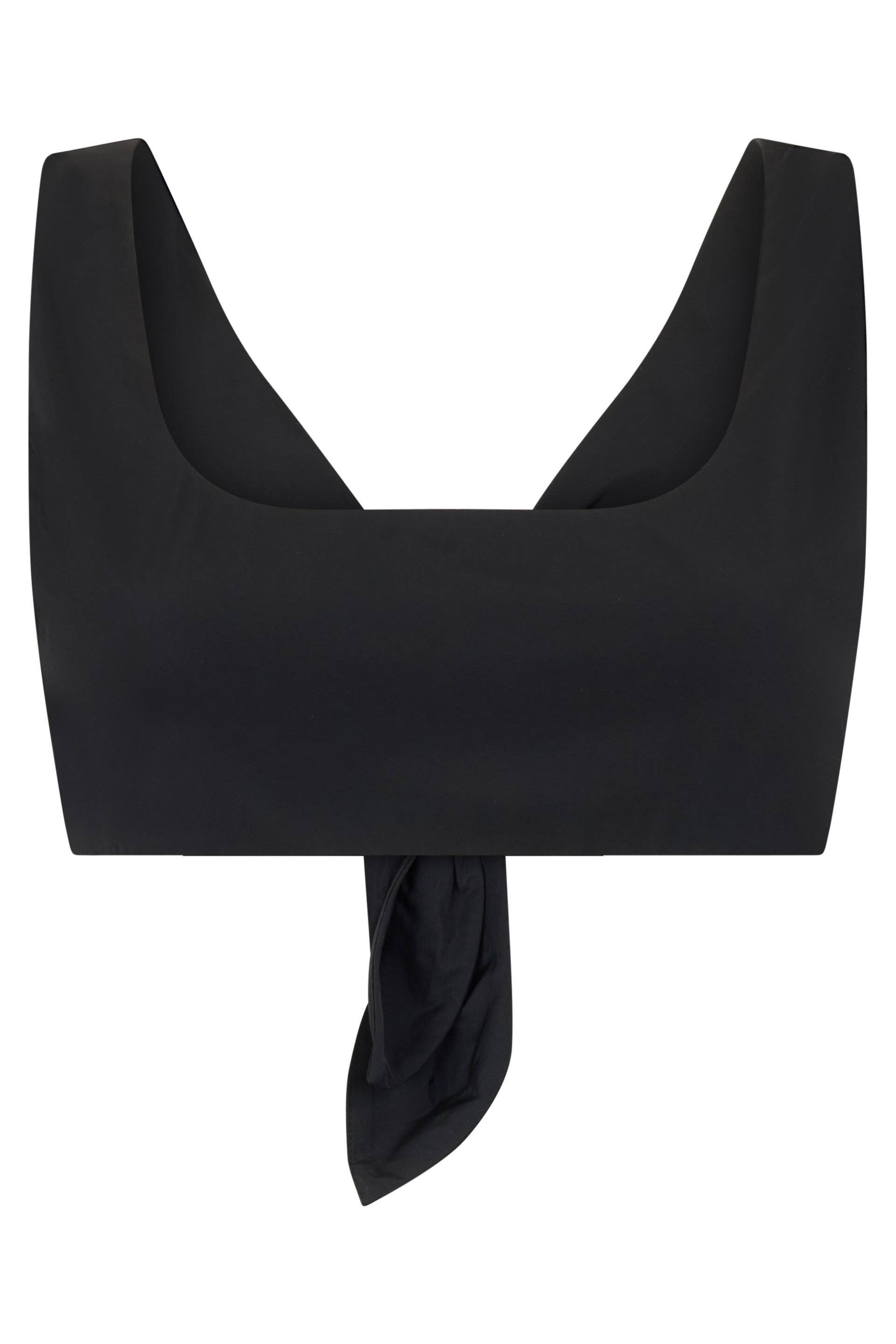 Short black top with wide neckline elegant.