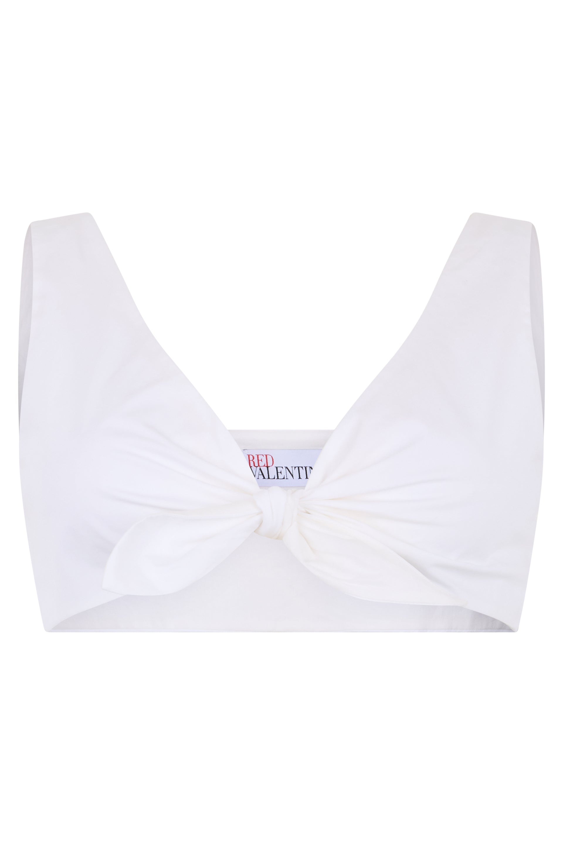 Short white top with elegant knot.