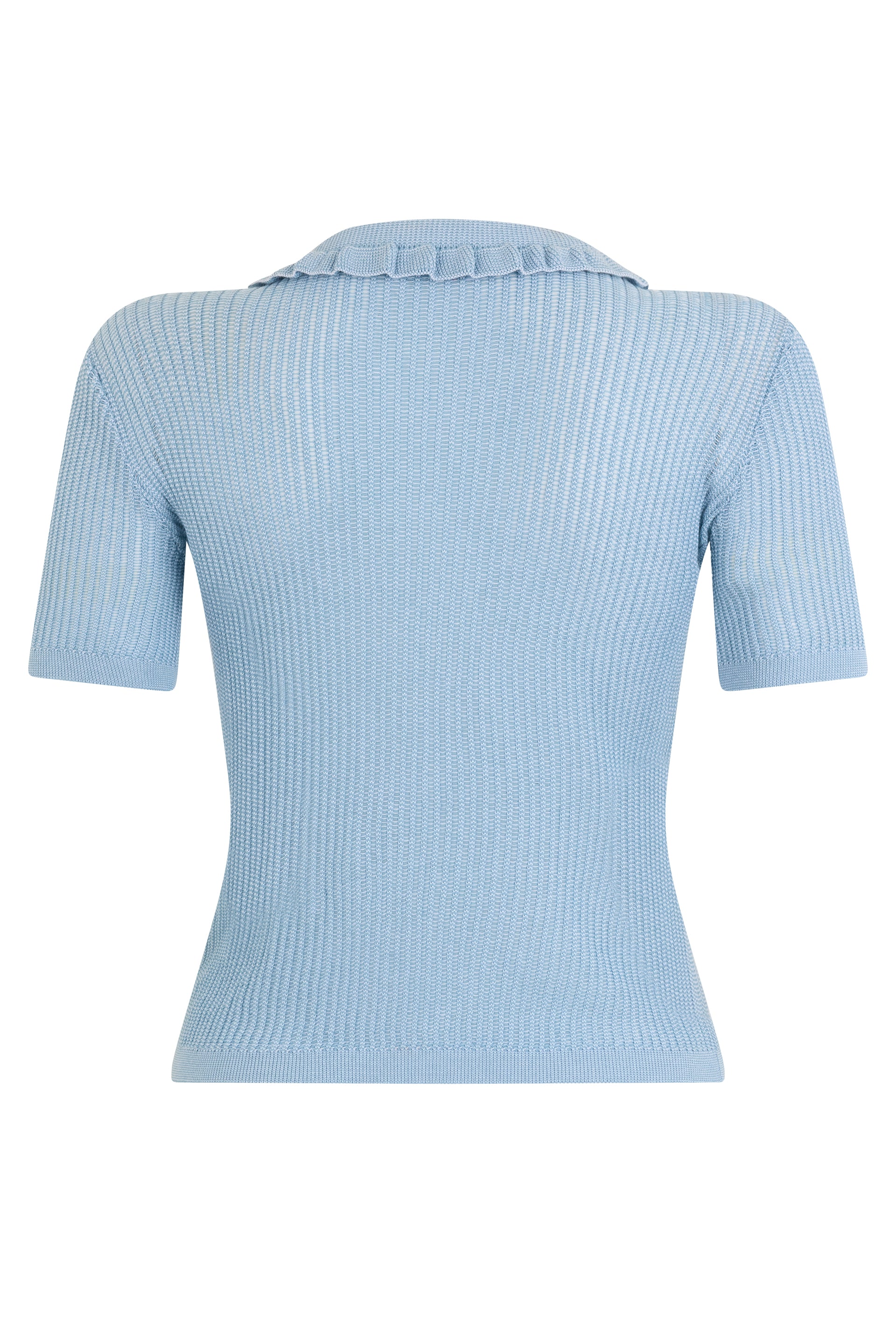 Blue t-shirt in knit, casual and chic.