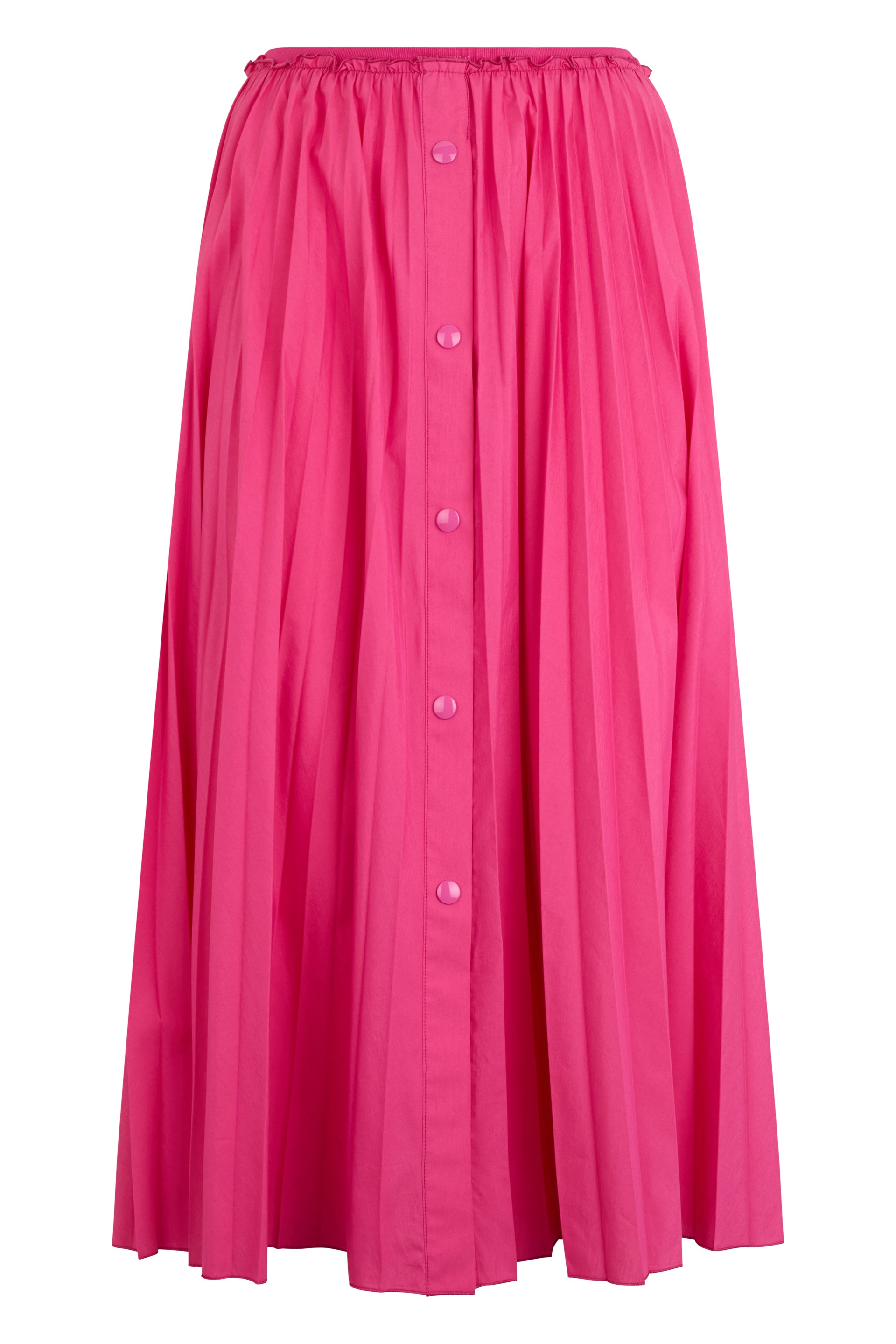 Long fuchsia dress, soft and versatile.