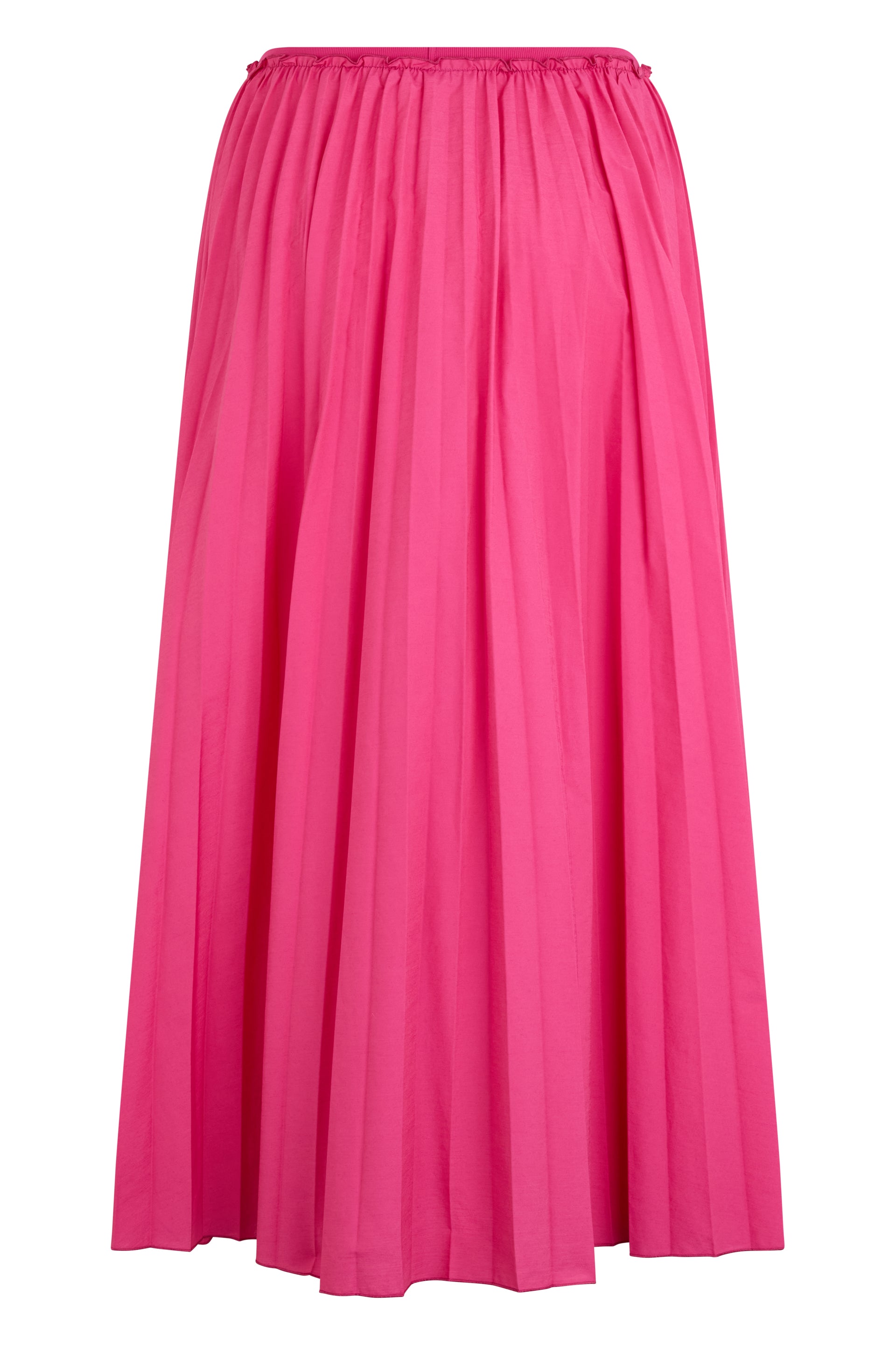 Long fuchsia dress, soft and versatile.