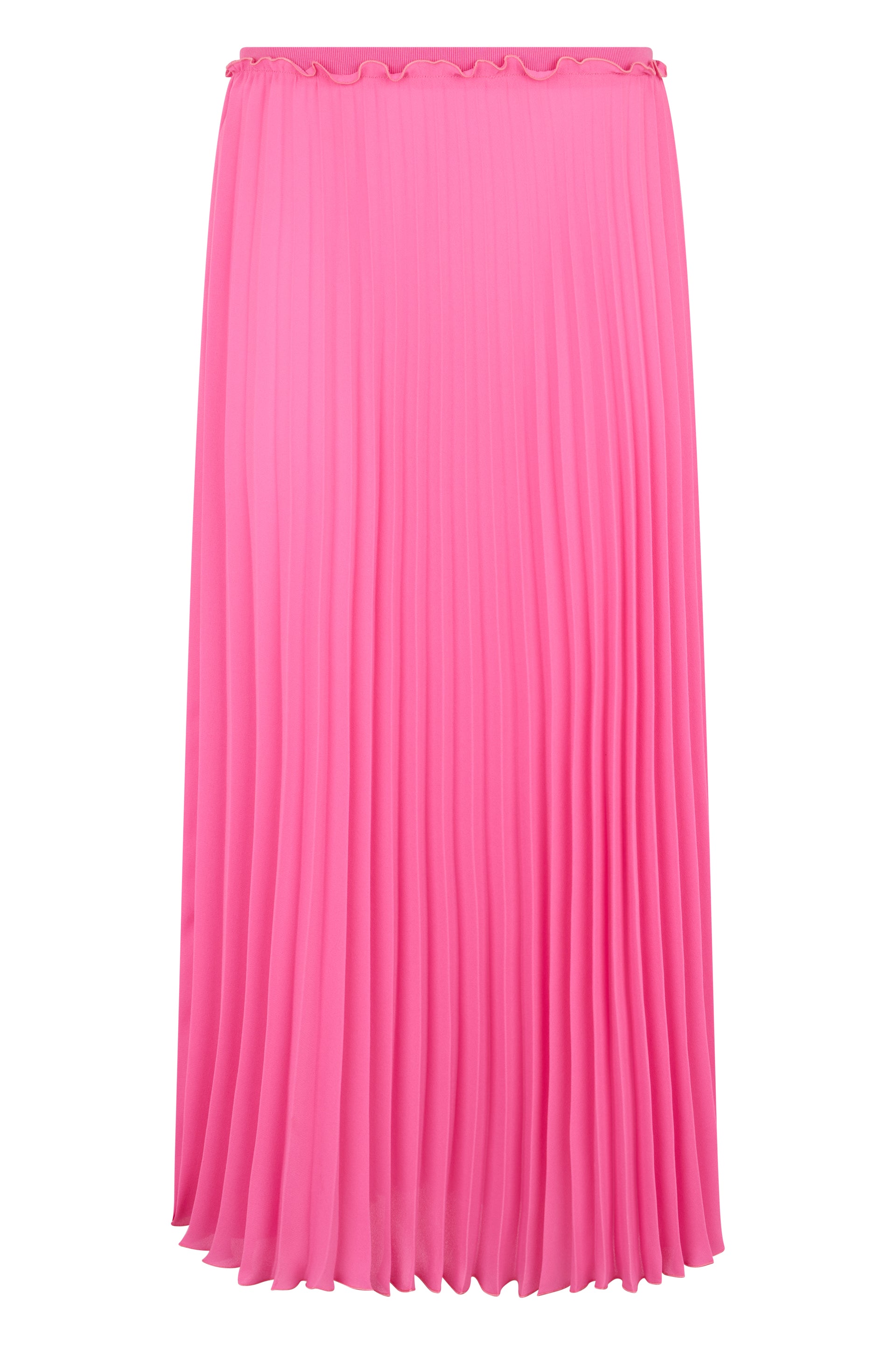 Long pink skirt with pleated effect