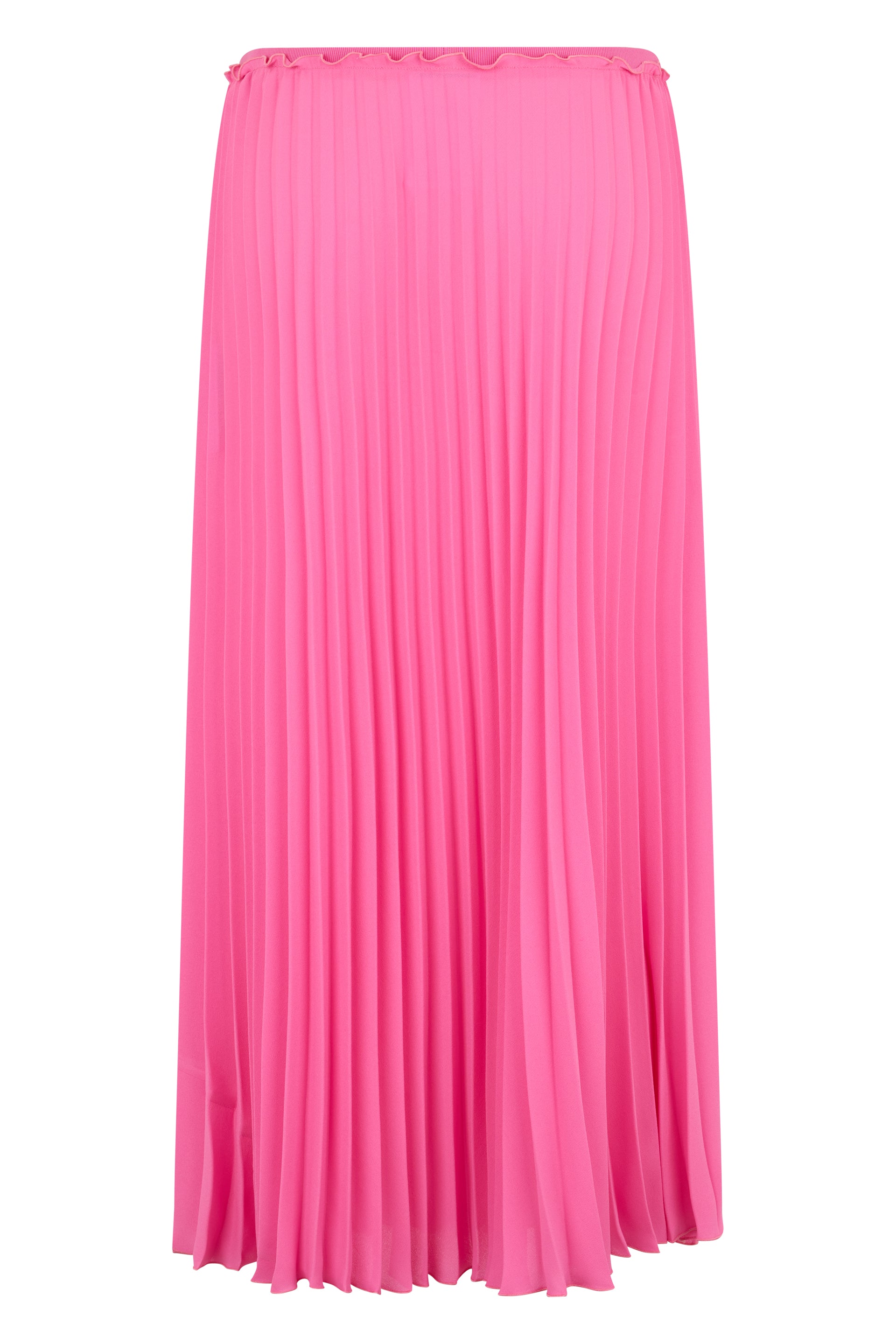 Long pink skirt with pleated effect