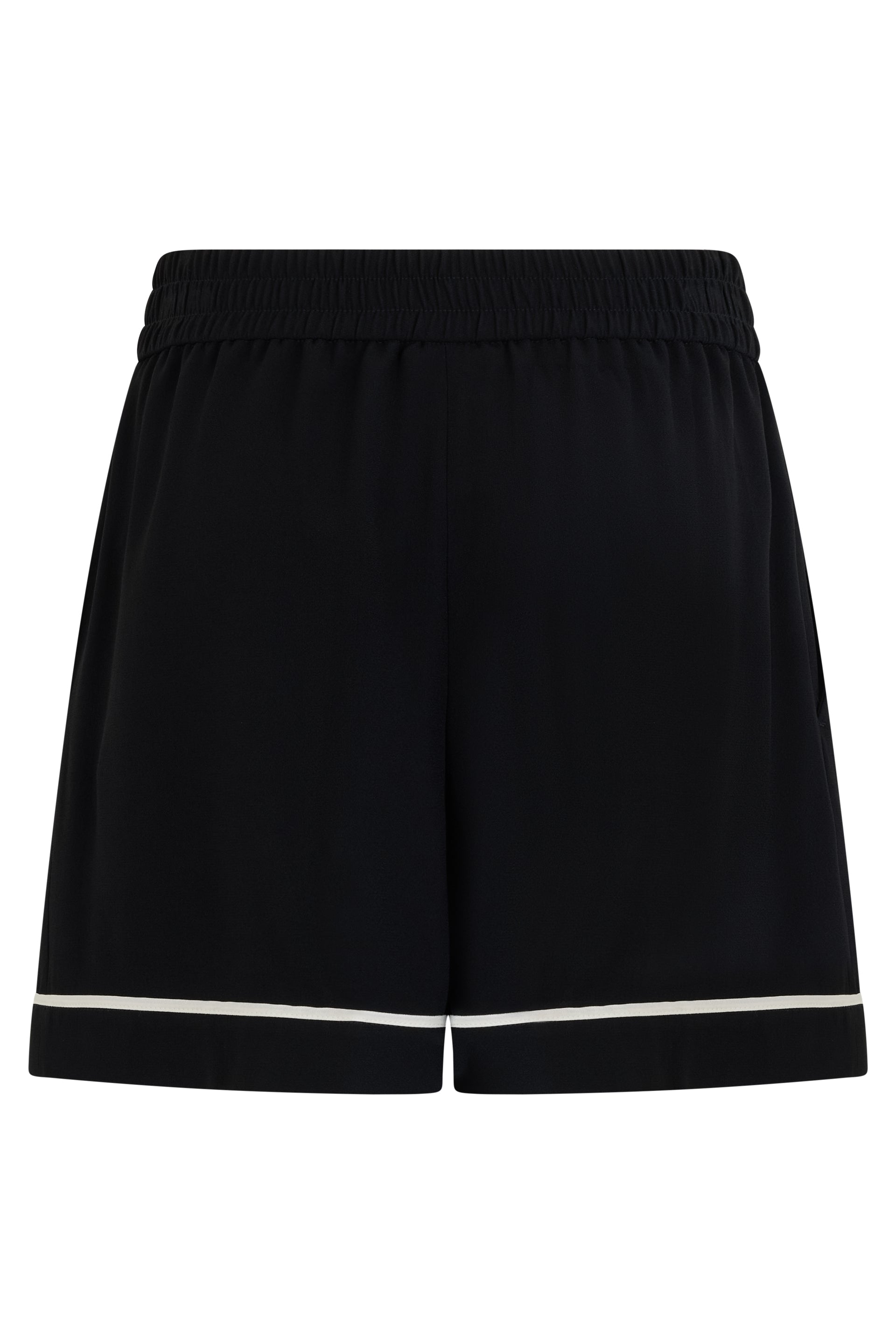 Shorts in black color with elegant detailing.