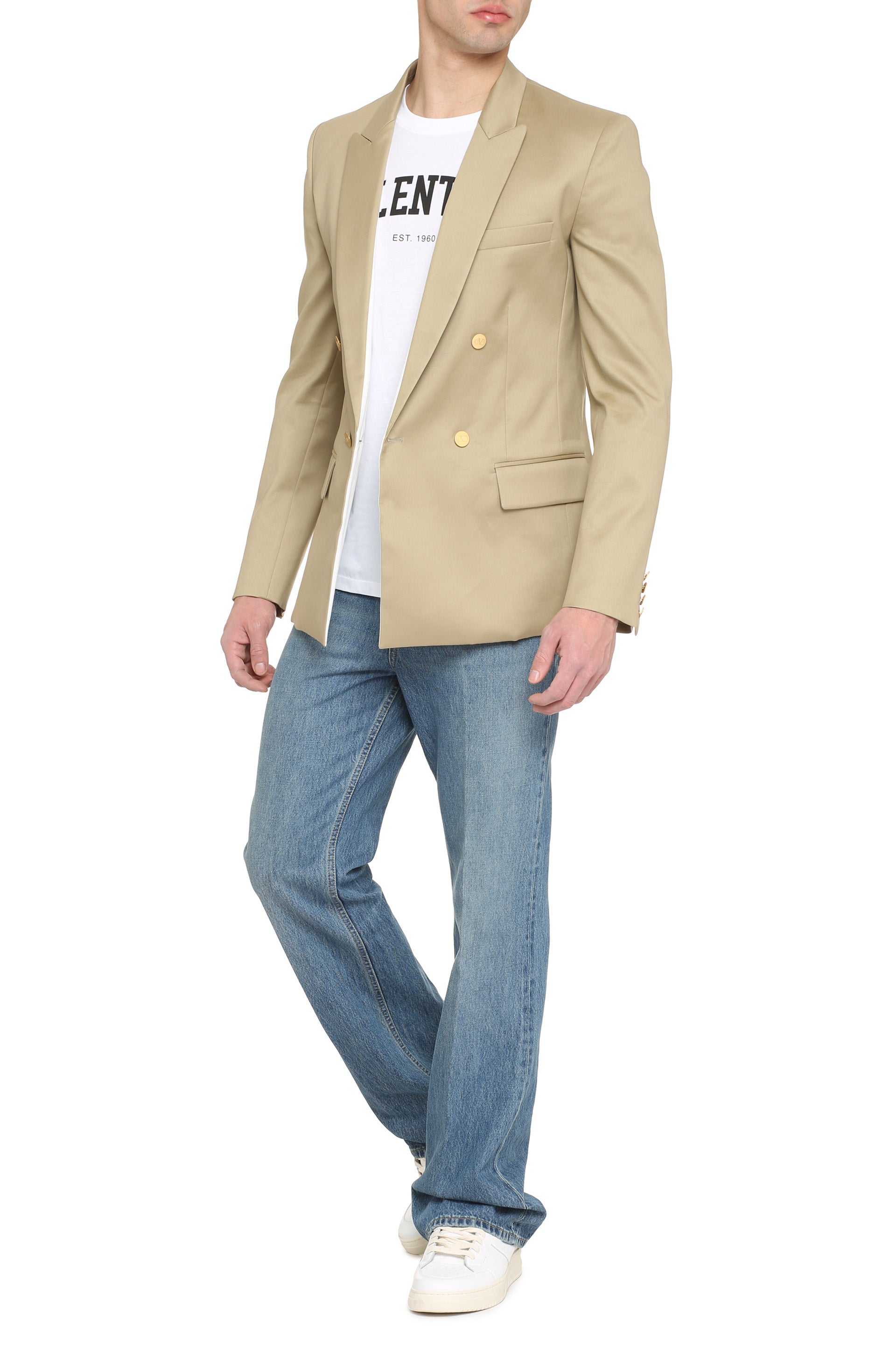 Cotton double-breasted blazer