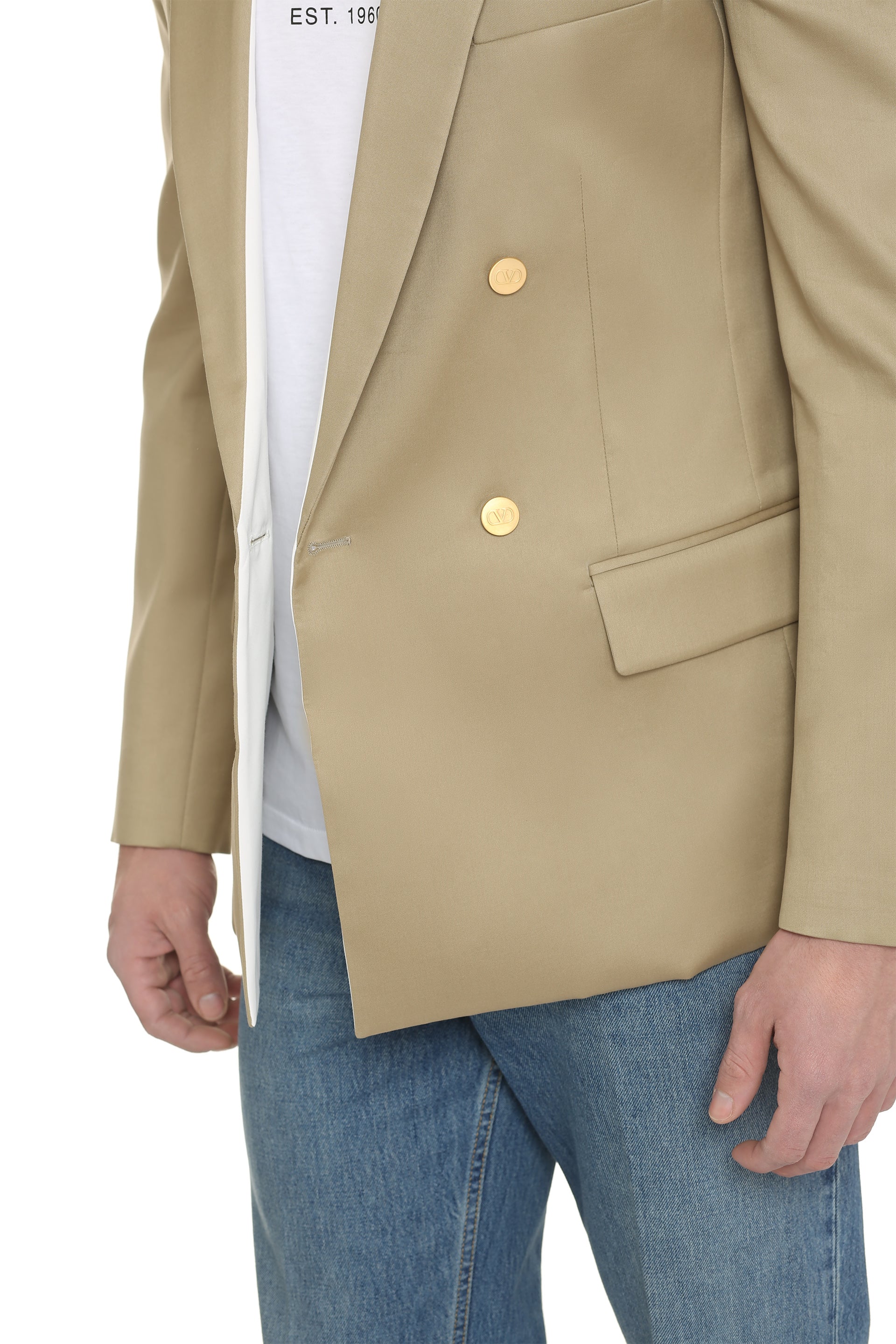 Cotton double-breasted blazer