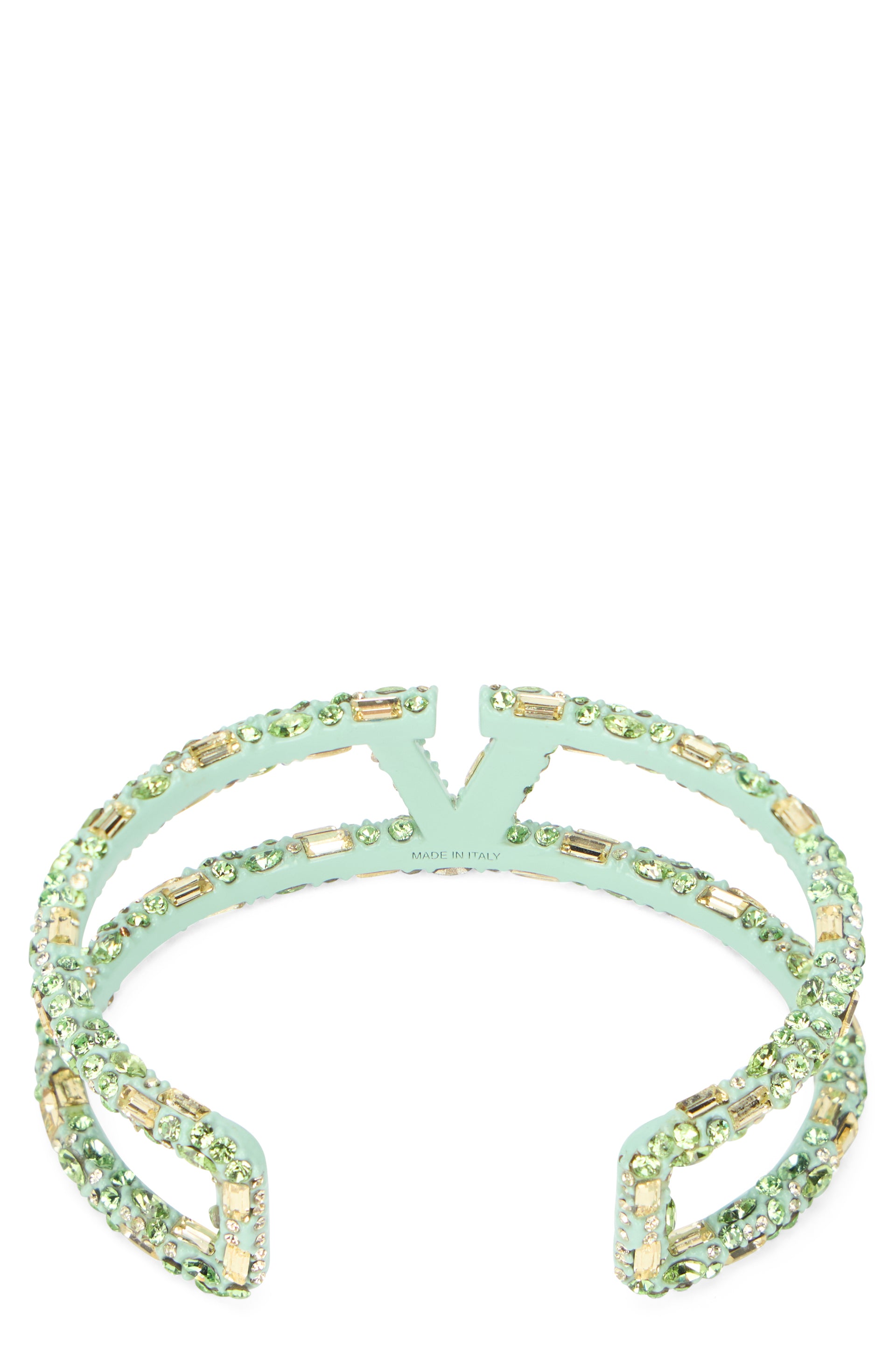 Metal bracelet with crystals