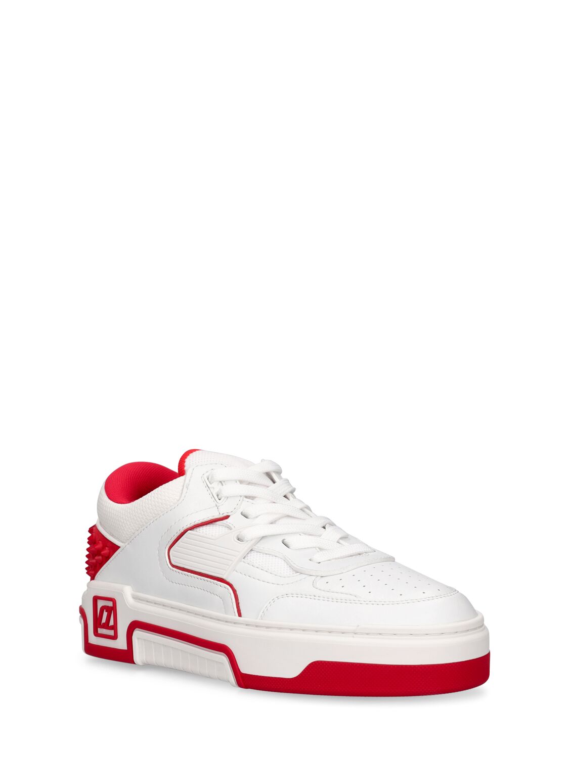 White sneakers with red details
