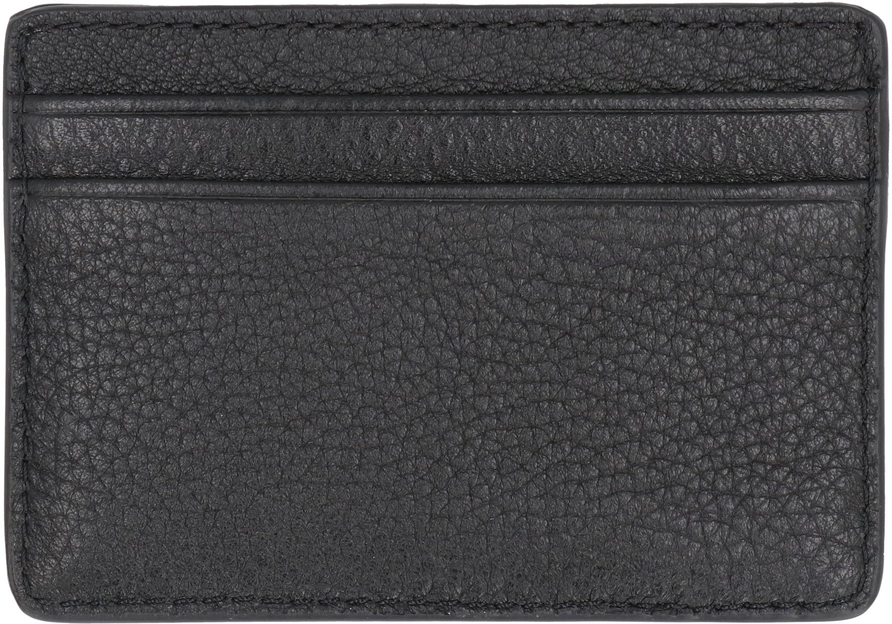 Logo detail leather card holder