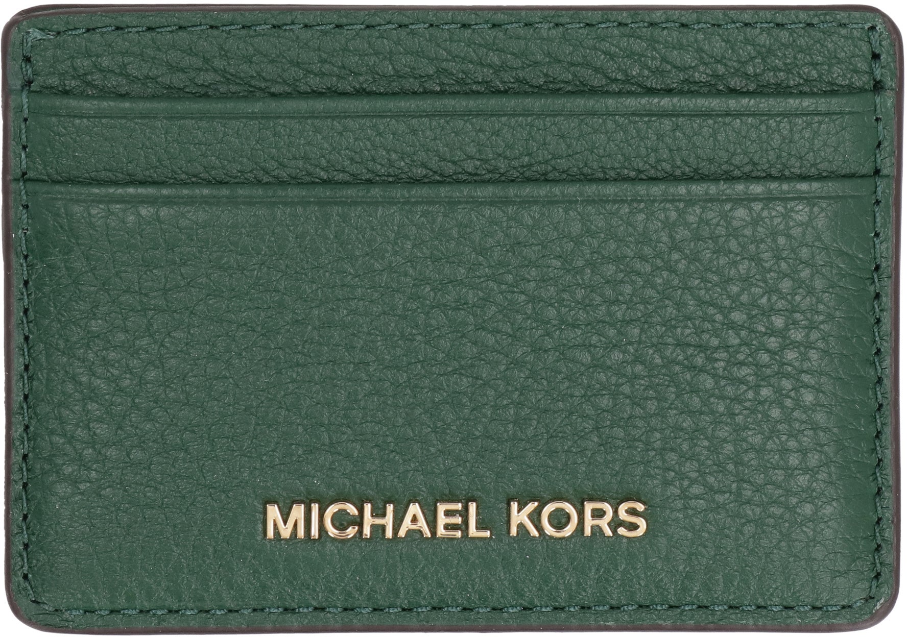 Logo detail leather card holder