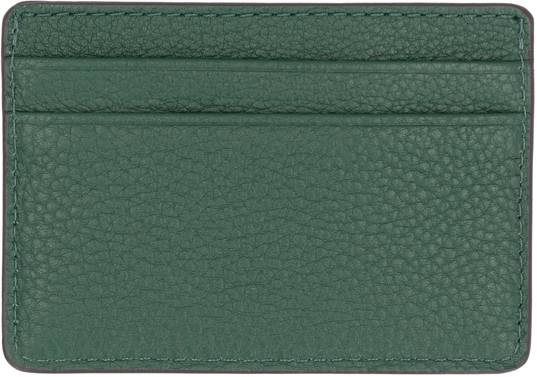 Logo detail leather card holder