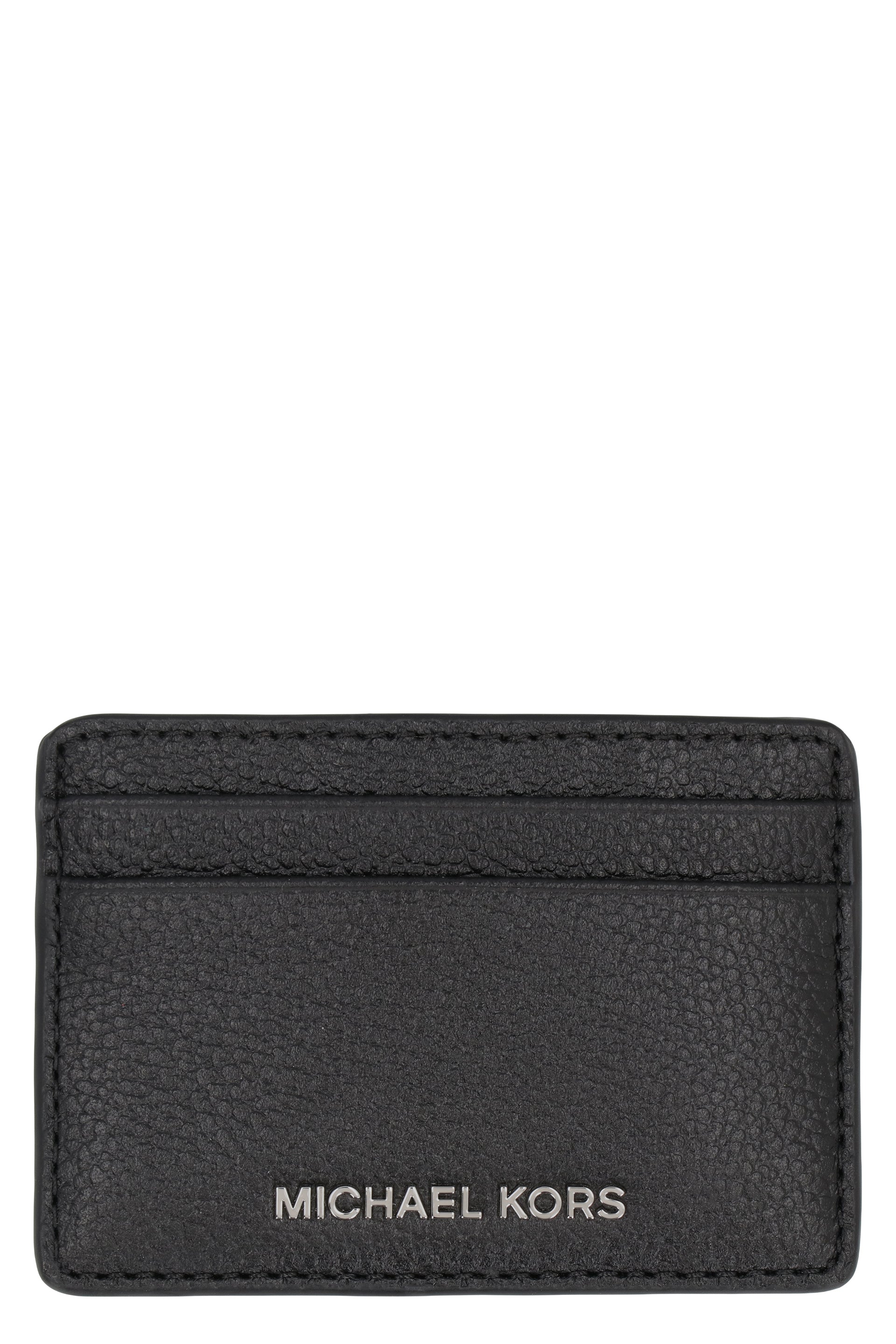 Pebbled calfskin card holder