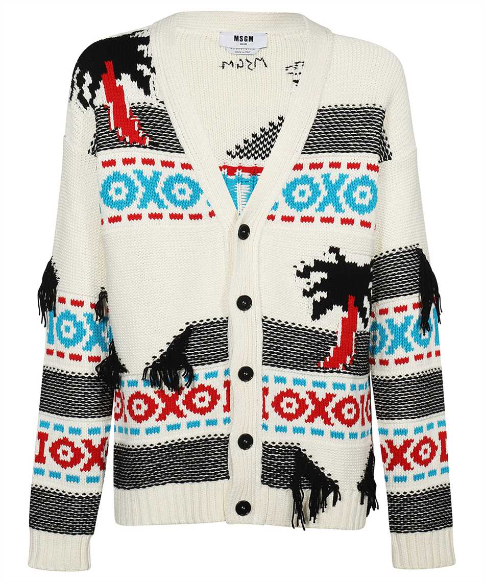 Cotton fringed cardigan