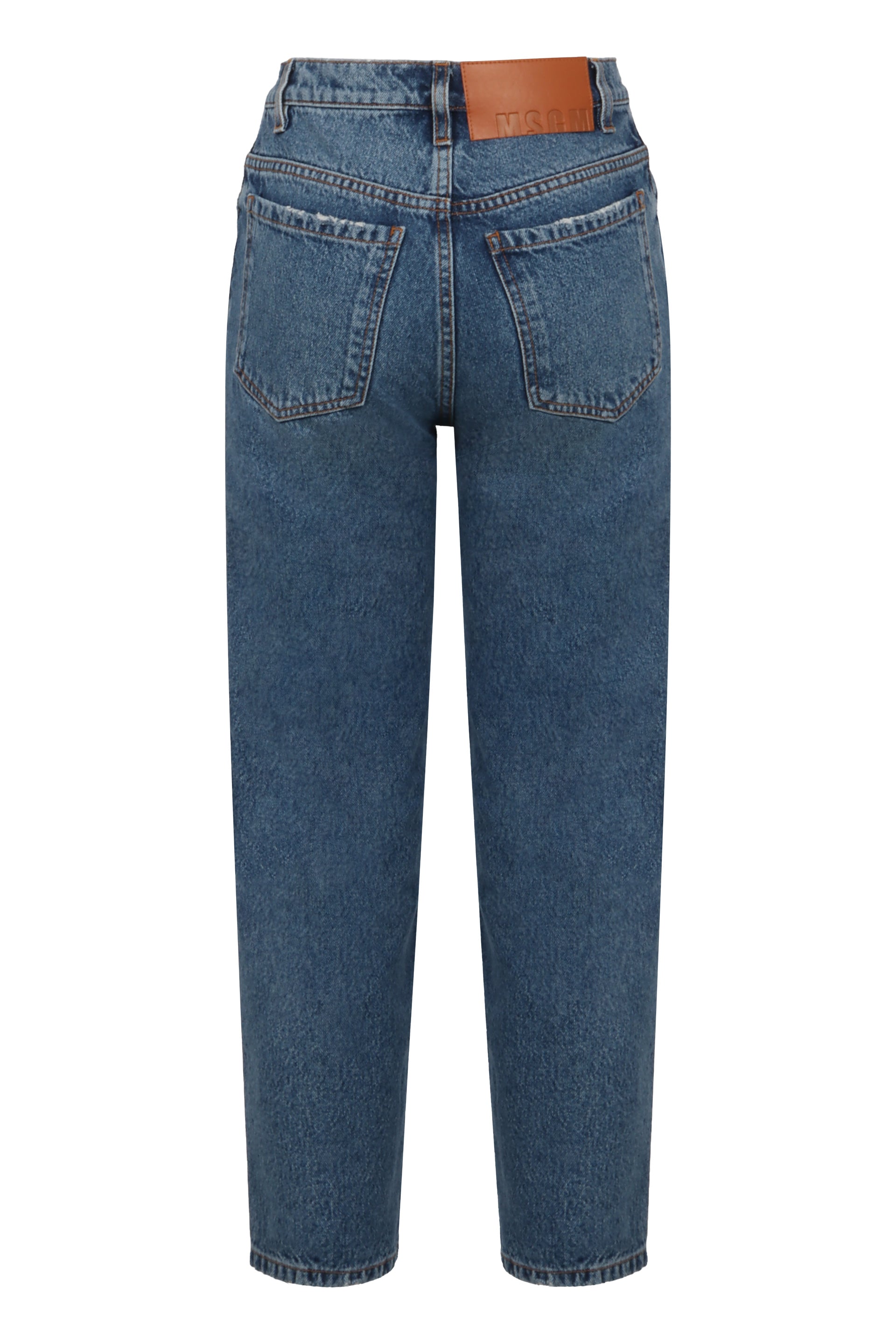 5-pocket straight-leg jeans