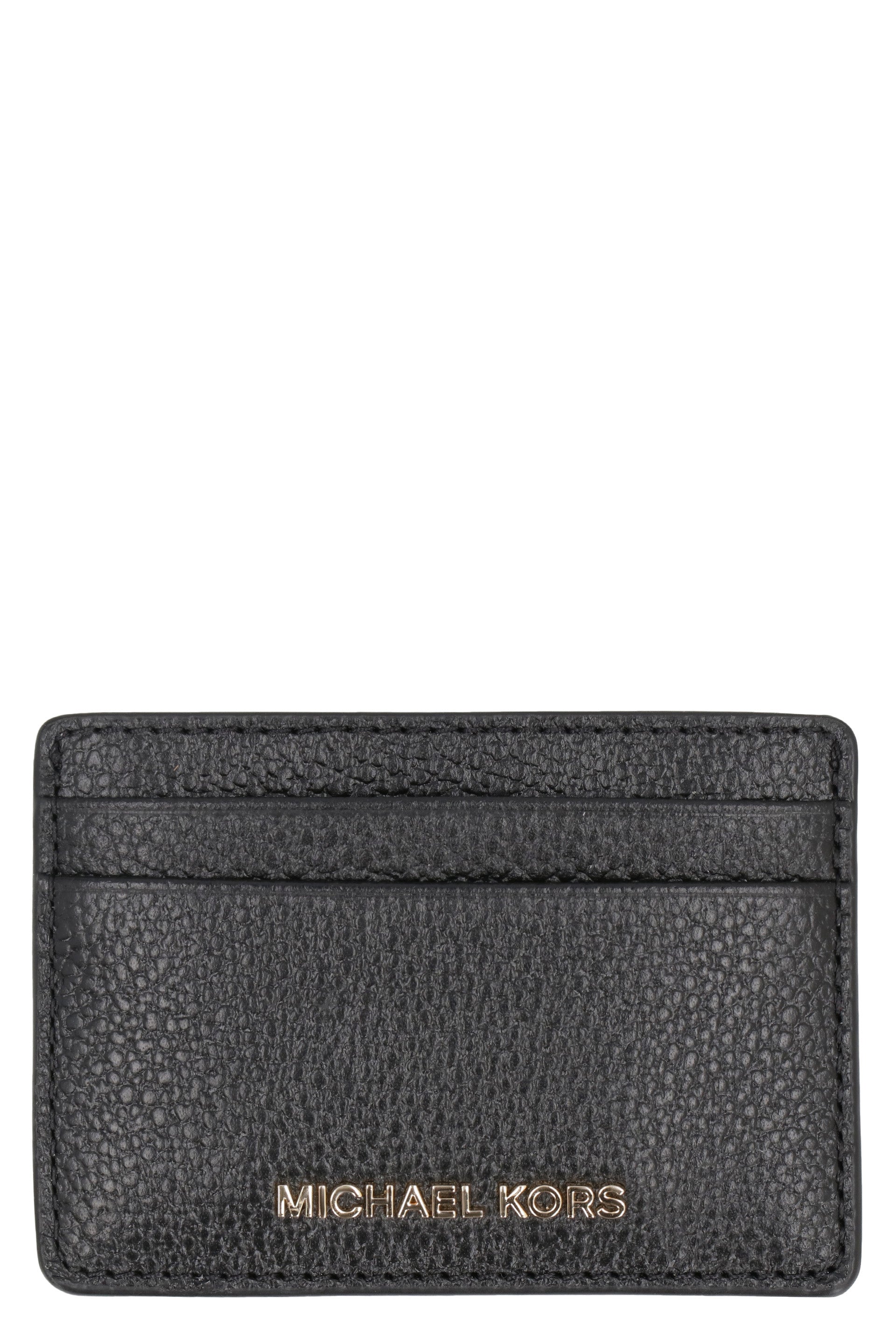 Jet Set pebbled calfskin card holder