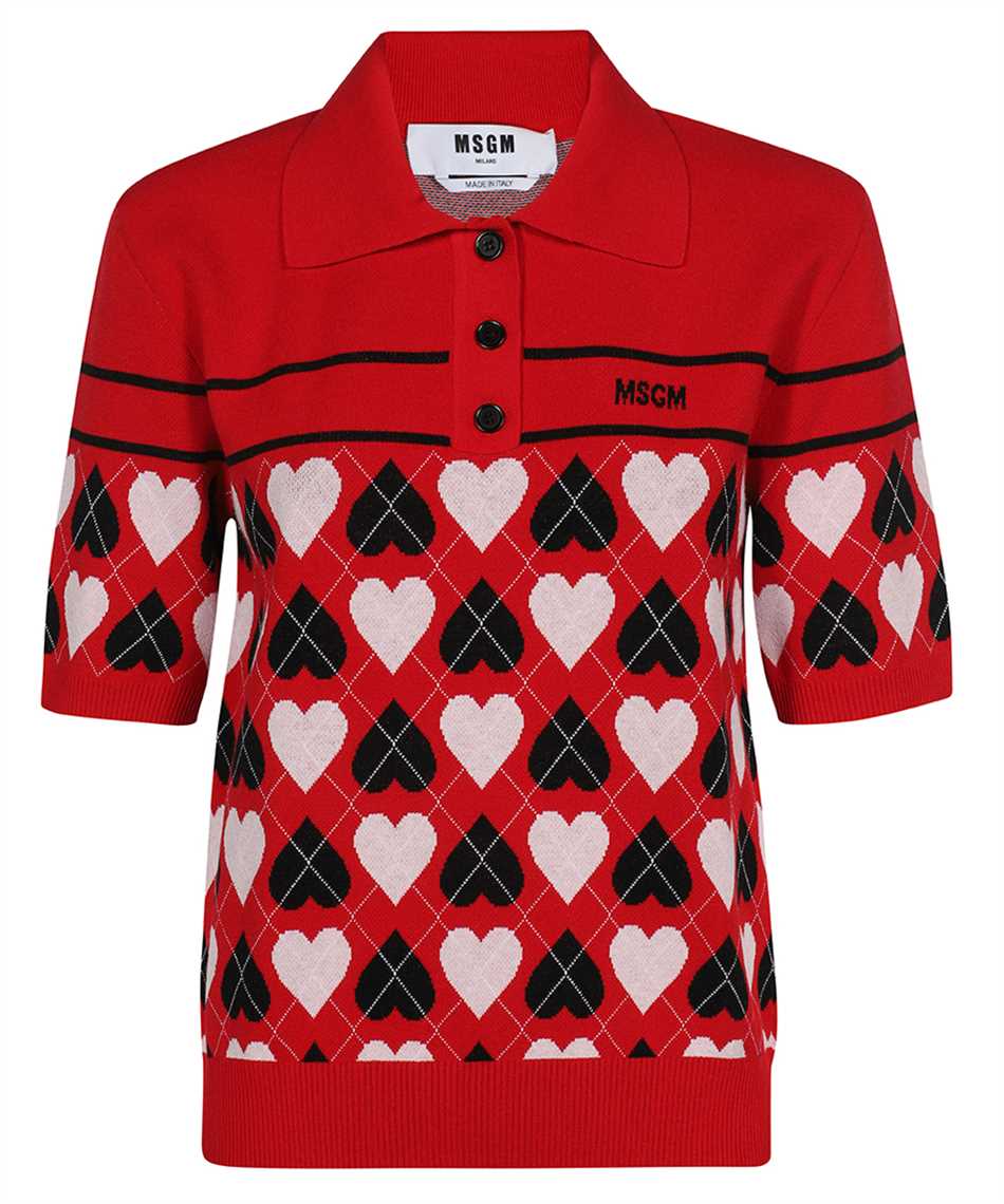 Jacquard knit polo shirt