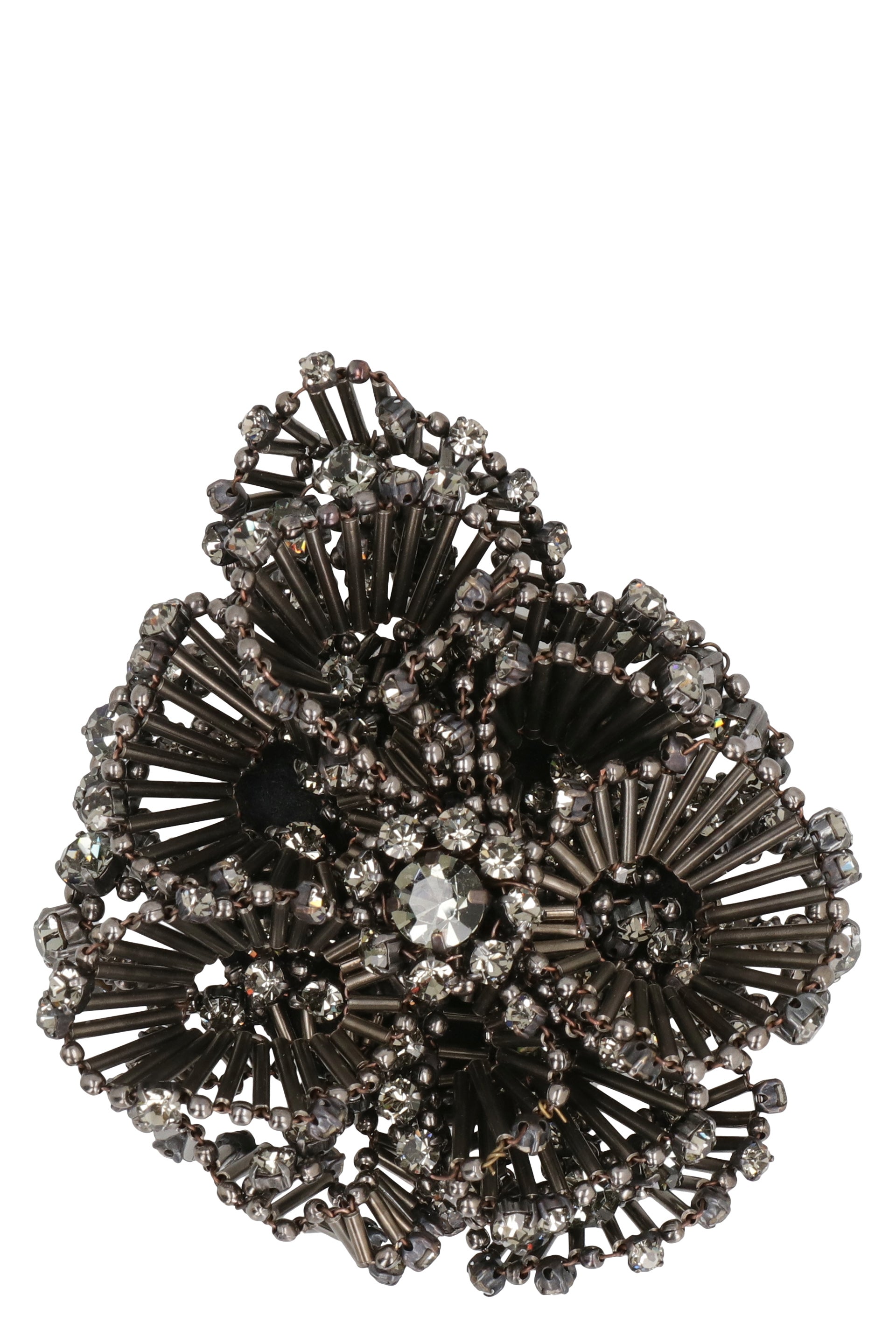 Floral metal brooch