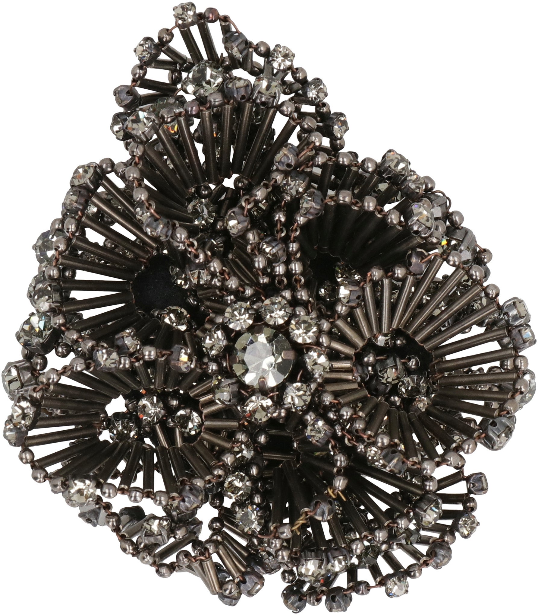 Floral metal brooch