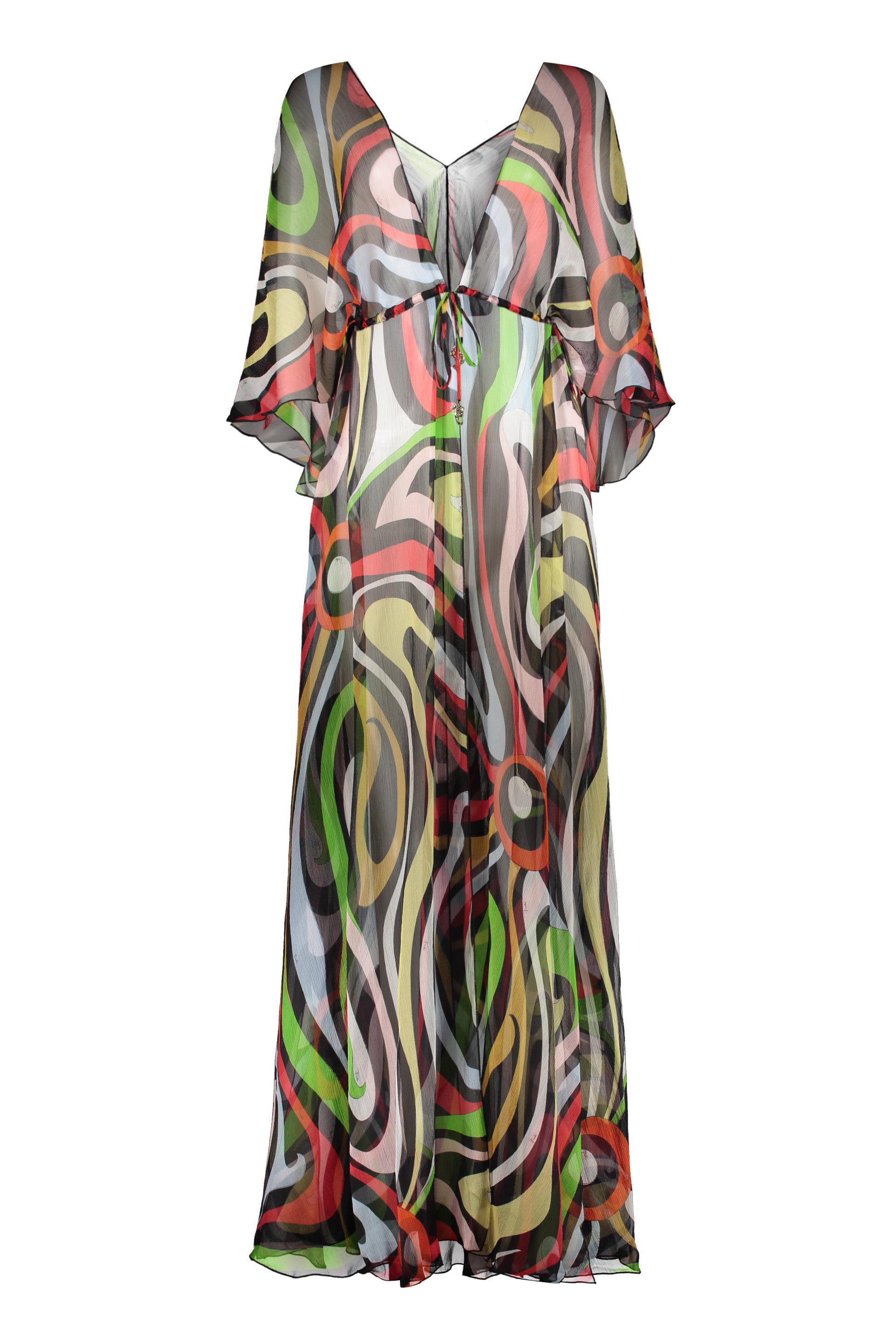 Printed V-Neck Robe