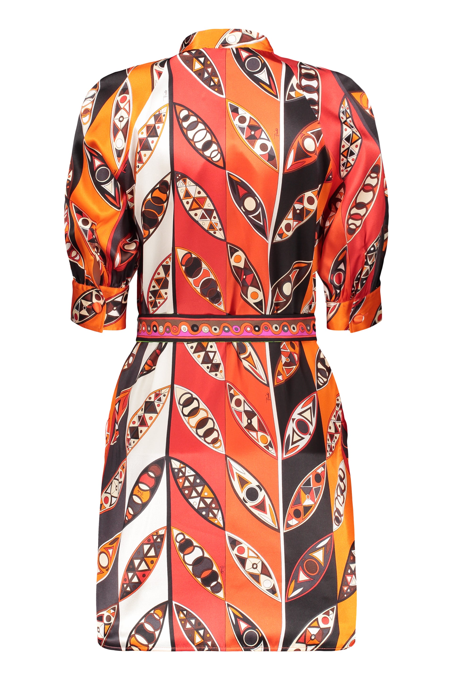 Silk dress with short sleeves