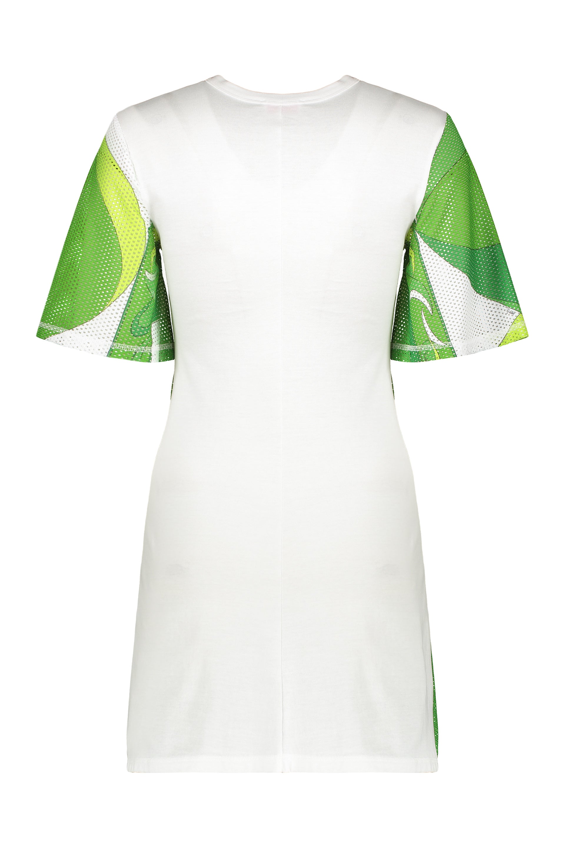 Short summer dress with vibrant graphic pattern