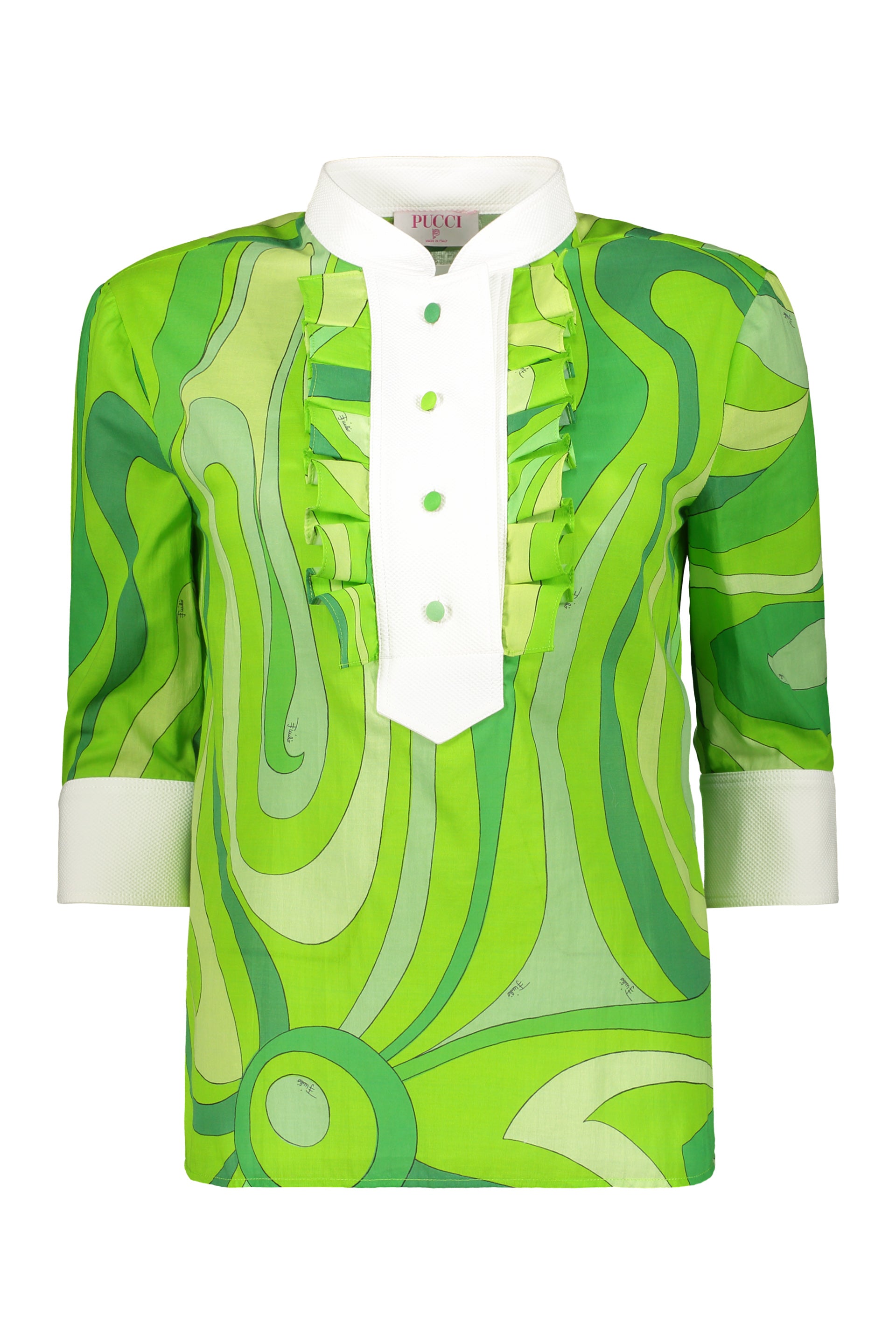 Elegant Multicolored Green Shirt