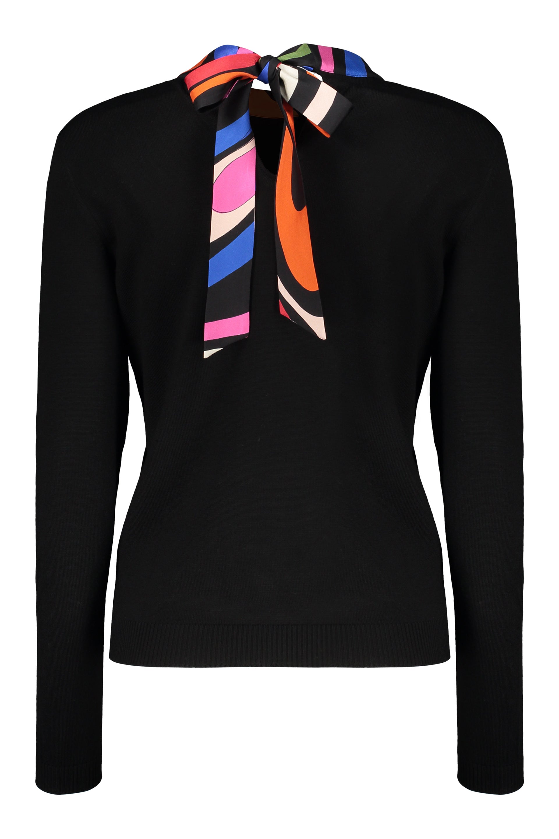 Black sweater with elegant colored collar