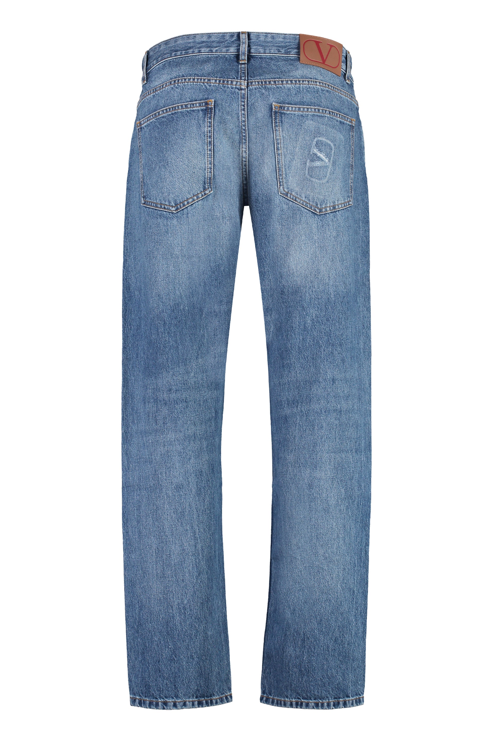 5-pocket straight-leg jeans