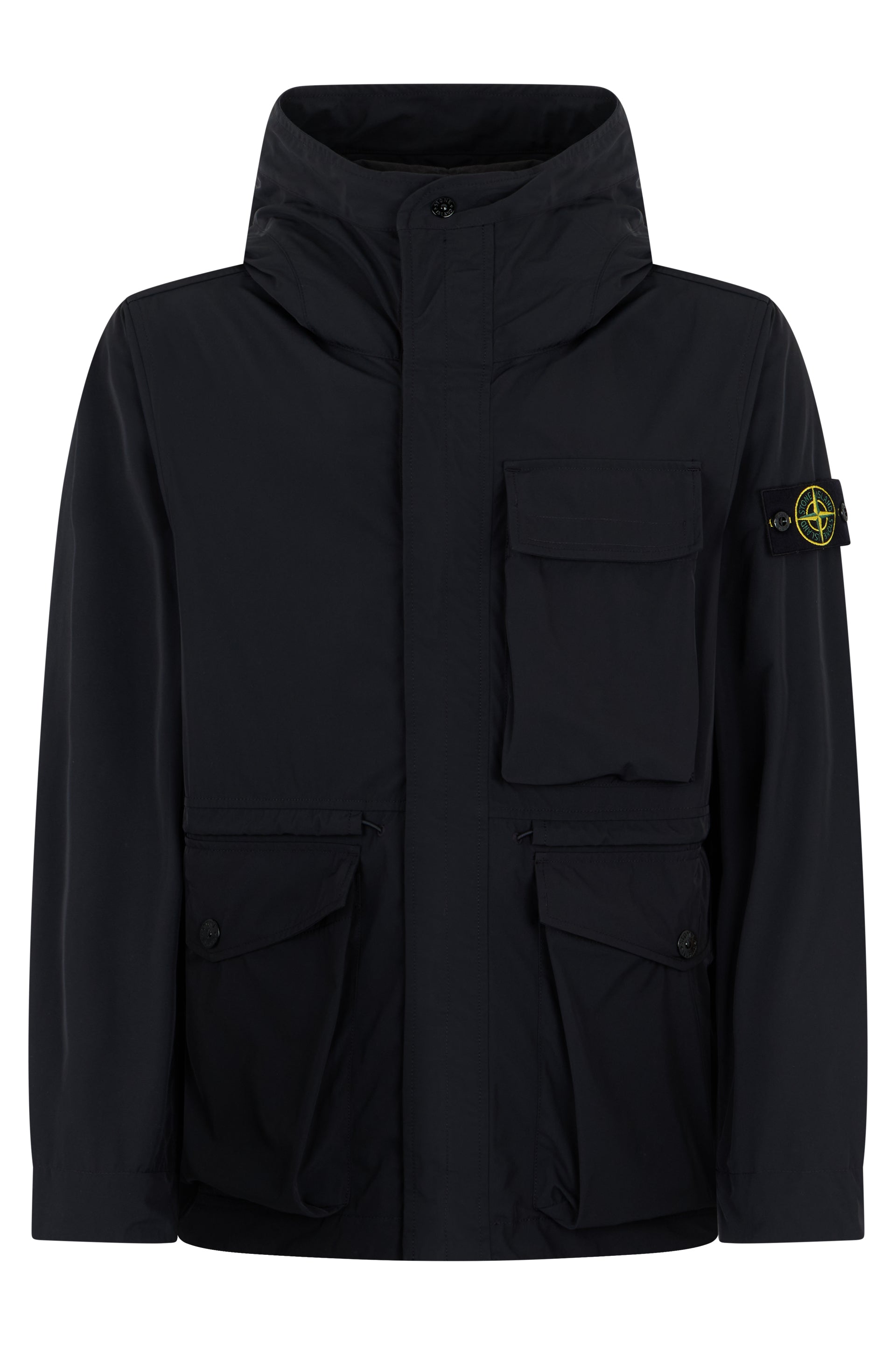 Windbreaker with high collar