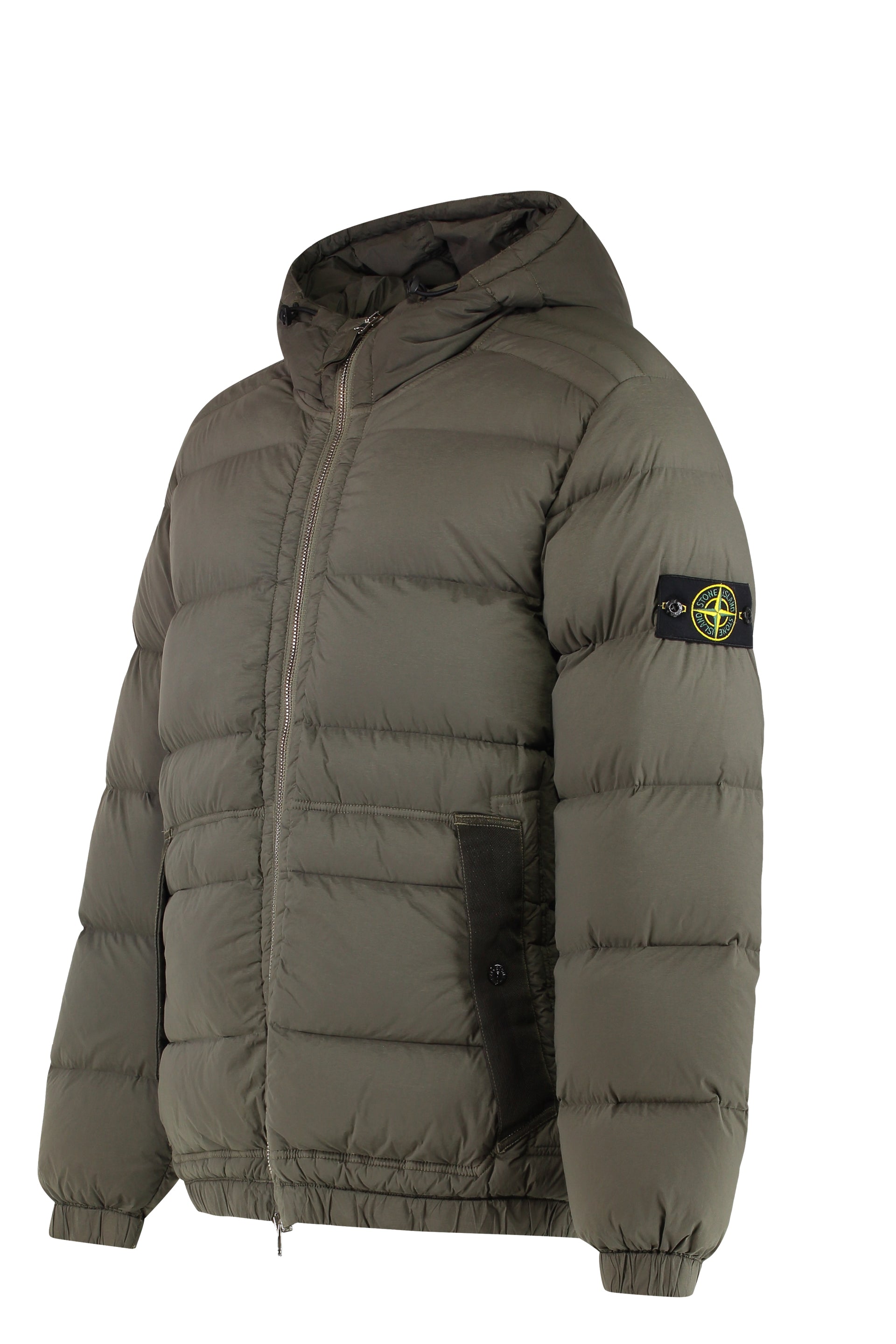Hooded short down jacket