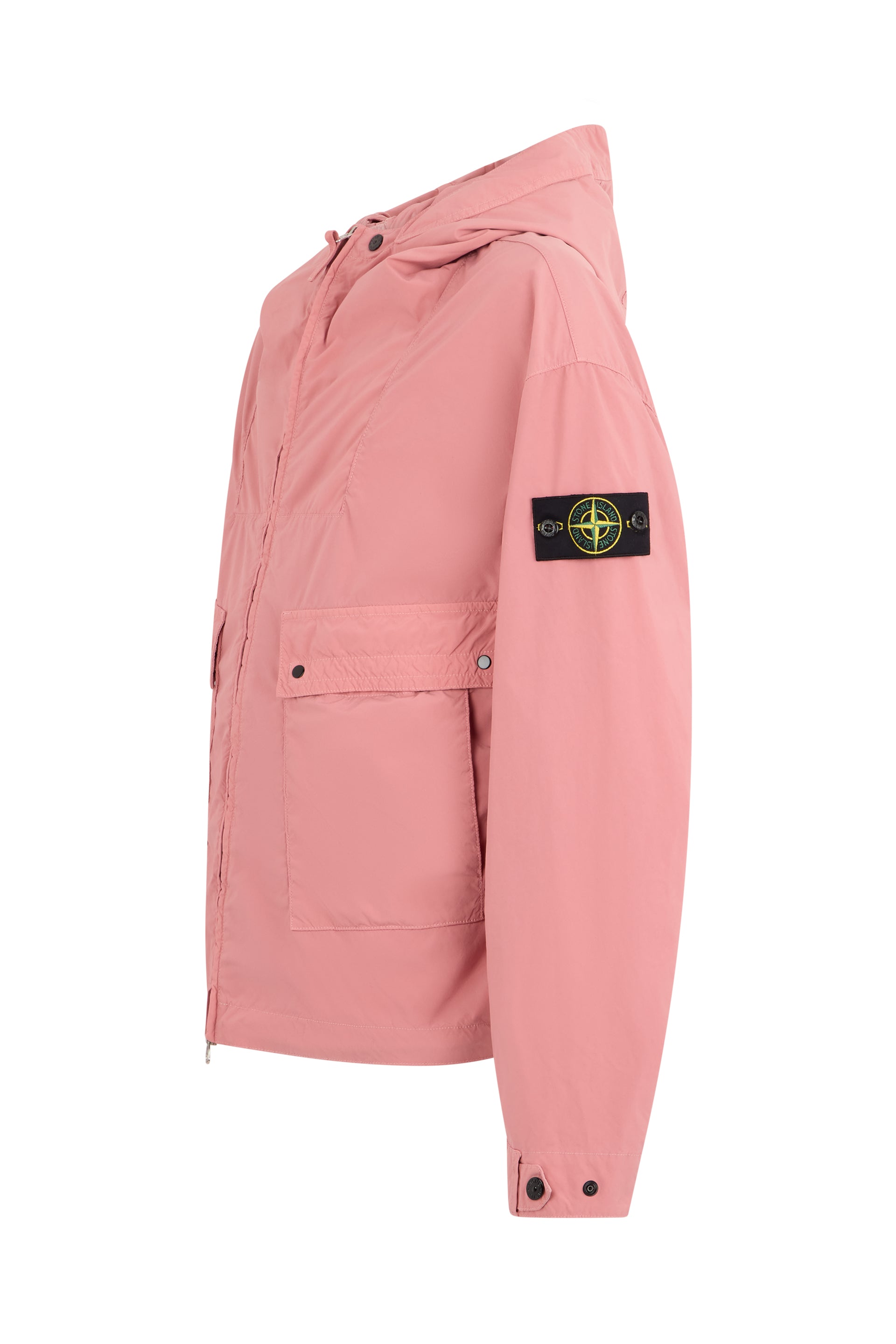 Light pink jacket with adjustable hood