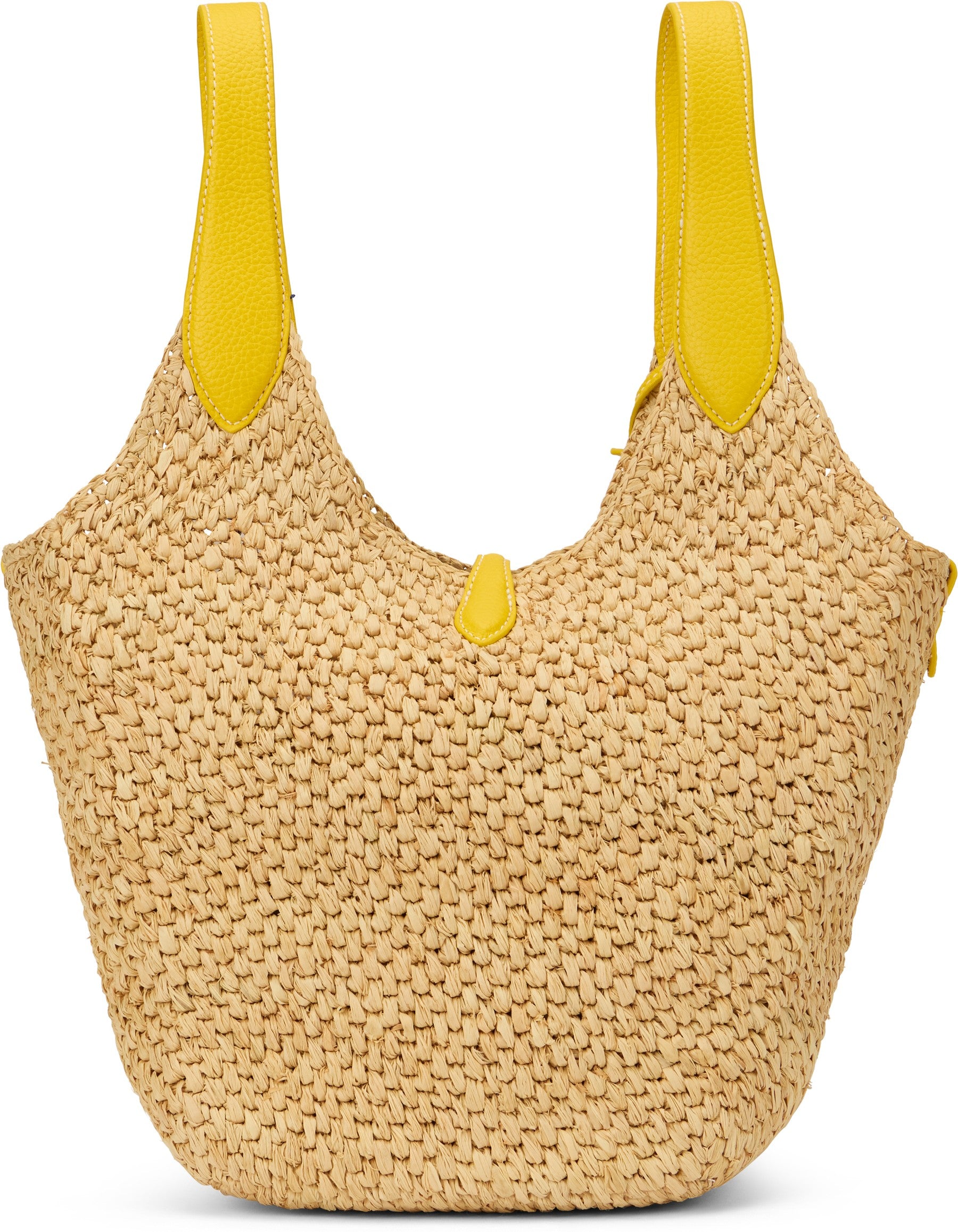 Tote Polo Play in raffia and leather