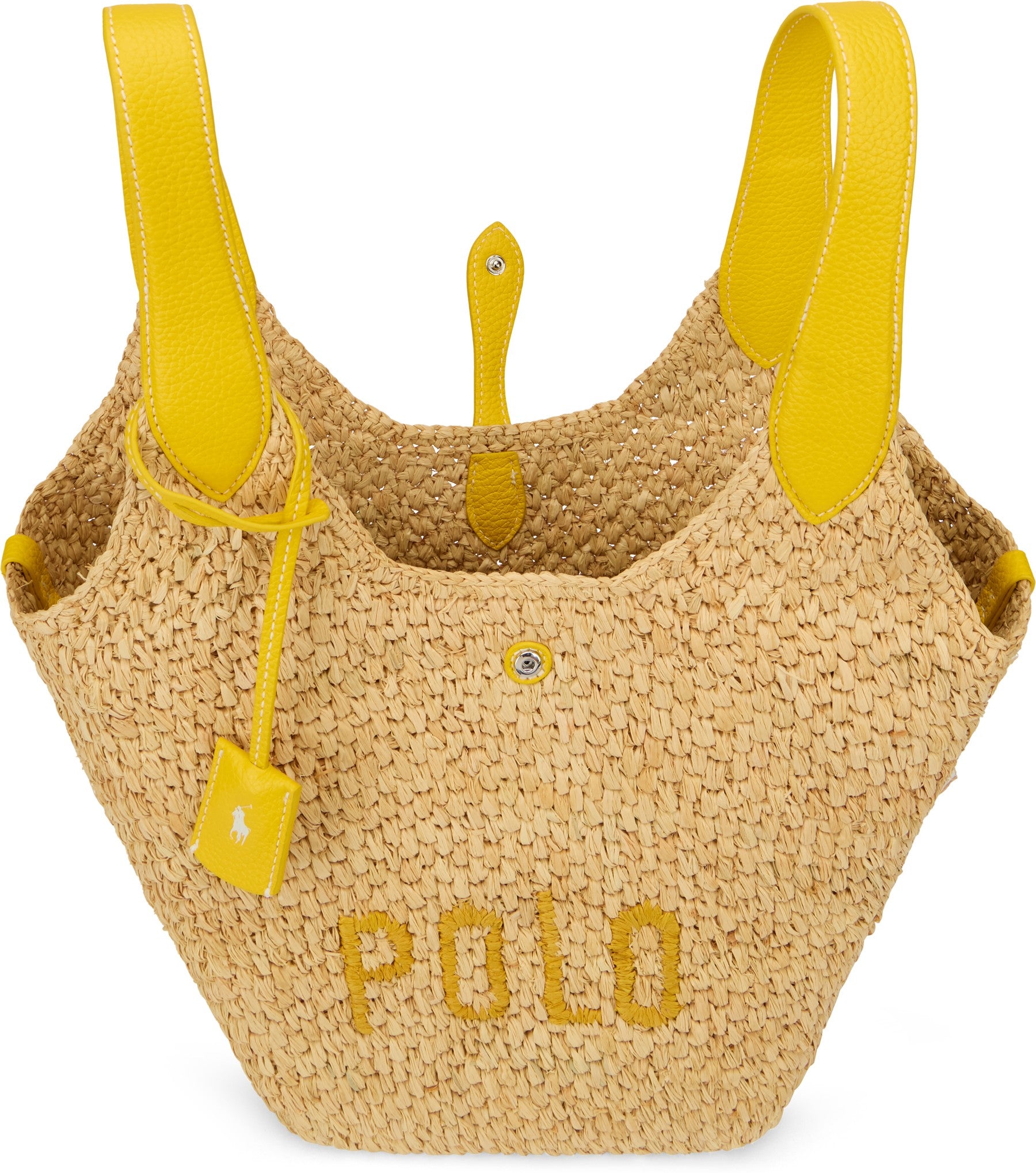 Tote Polo Play in raffia and leather