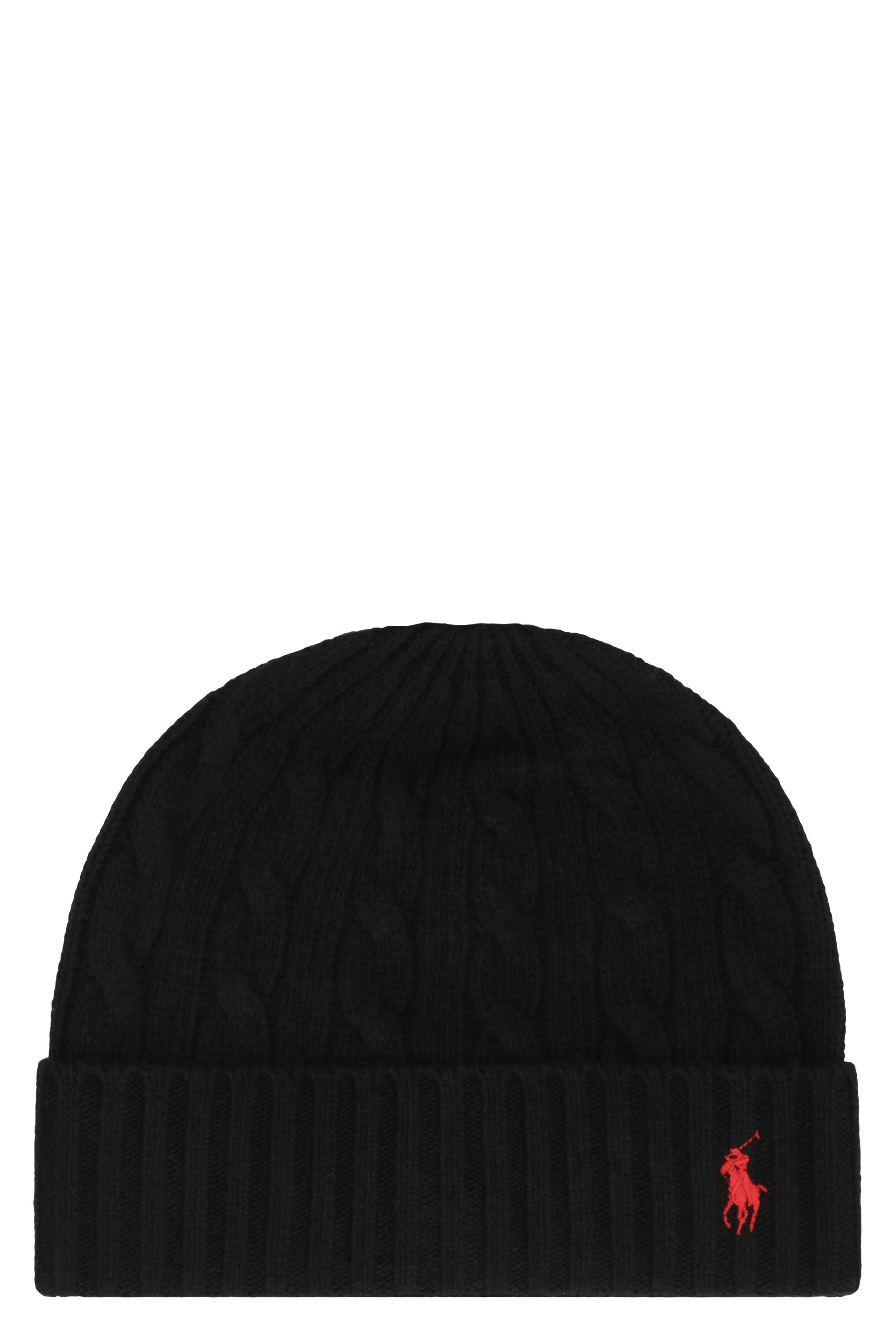 Knitted wool beanie hat