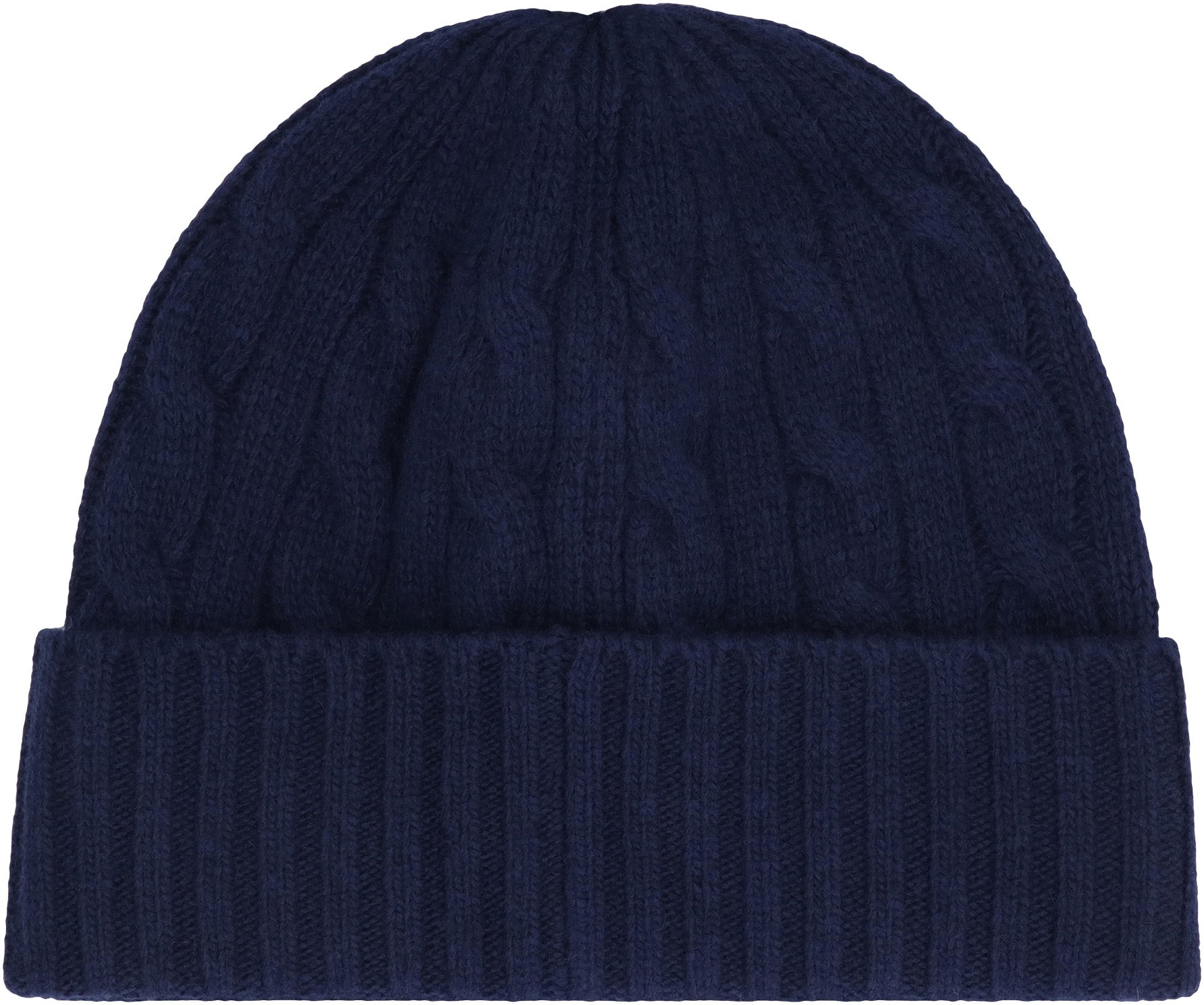 Knitted wool beanie hat