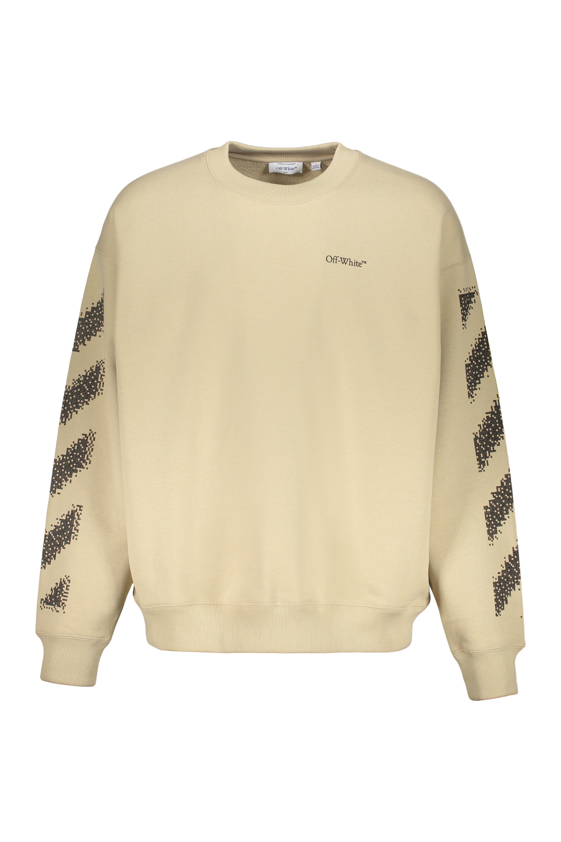 Beige sweatshirt with diagonal stripes
