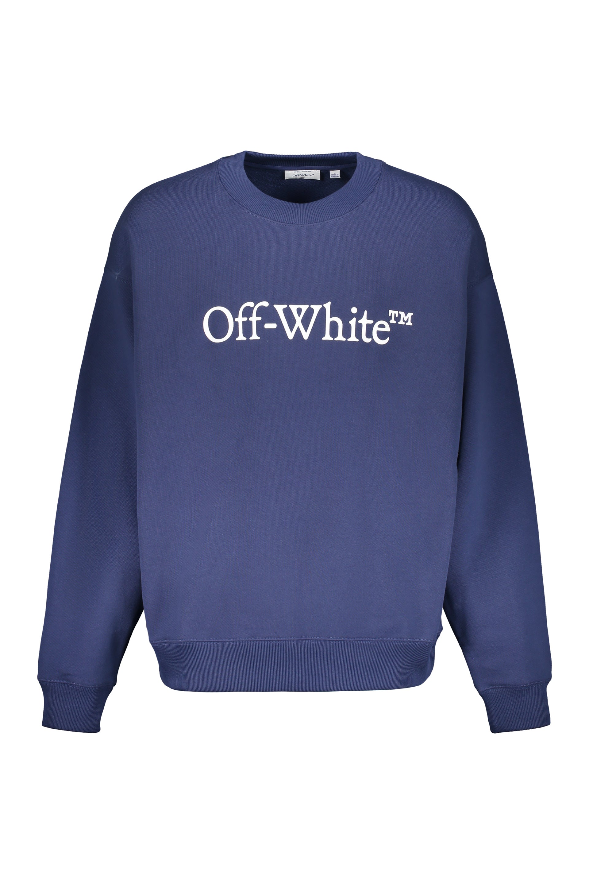 Blue dark comfortable sweatshirt with printed logo