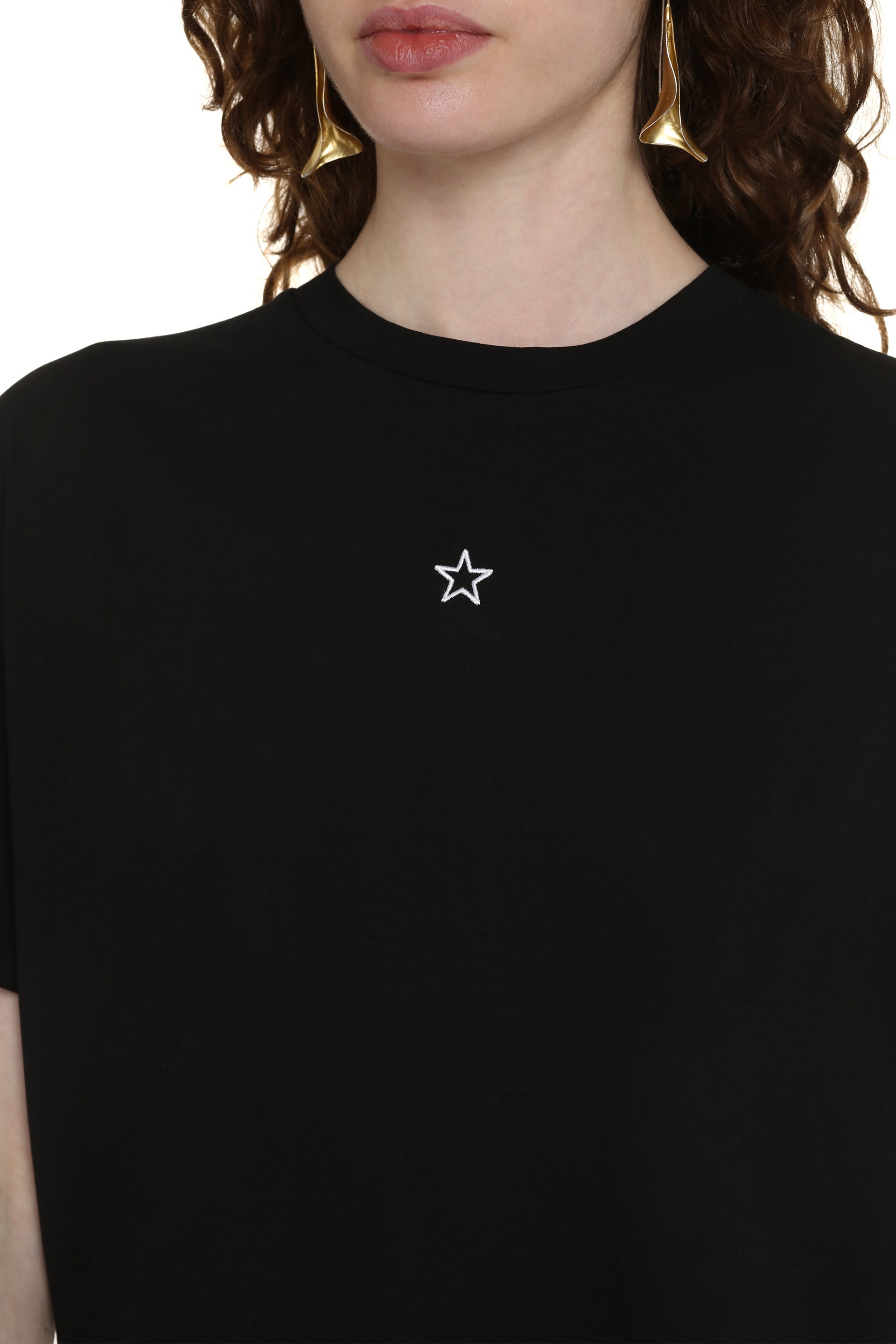 Embroidered star detail cotton t-shirt