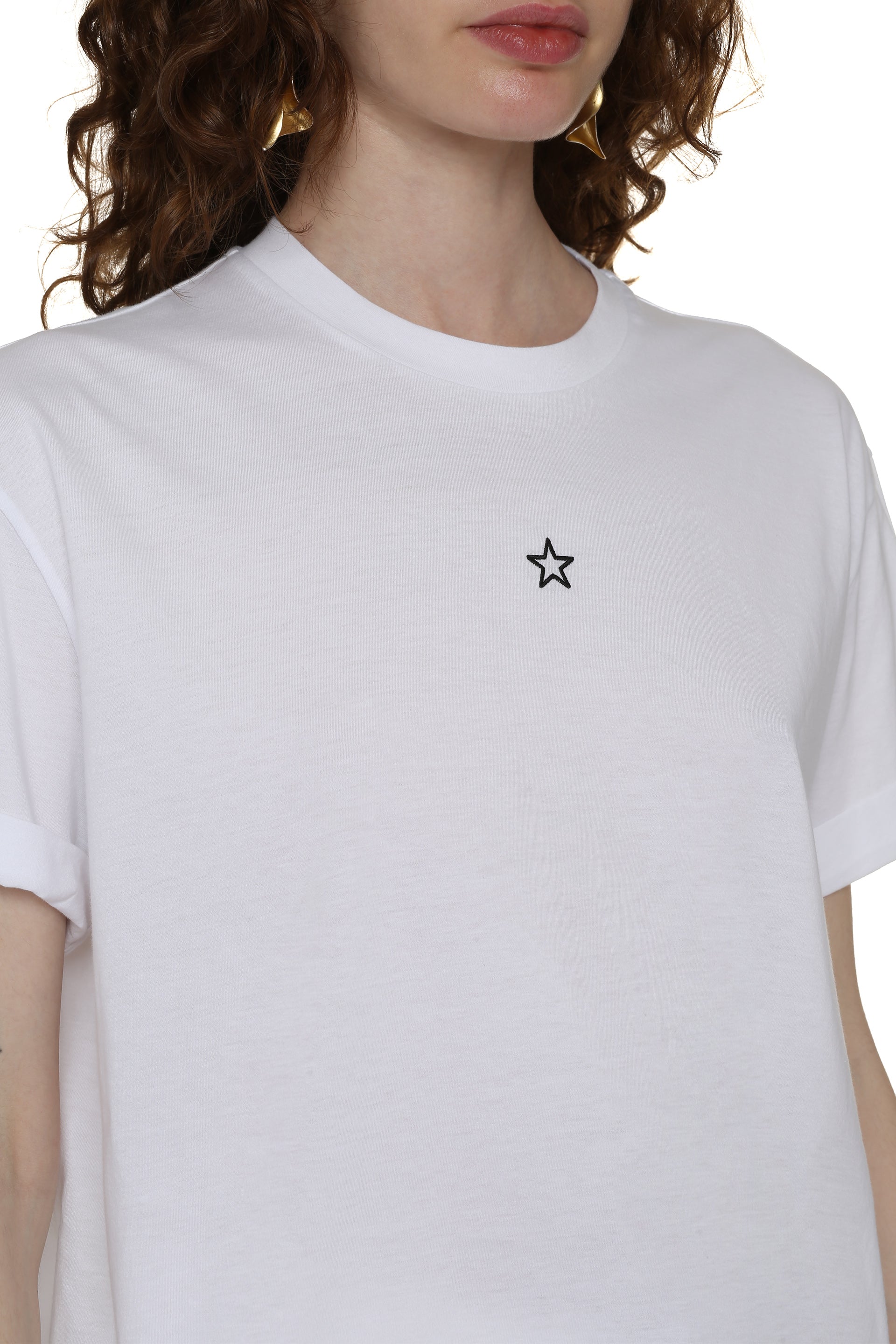 Embroidered star detail cotton t-shirt