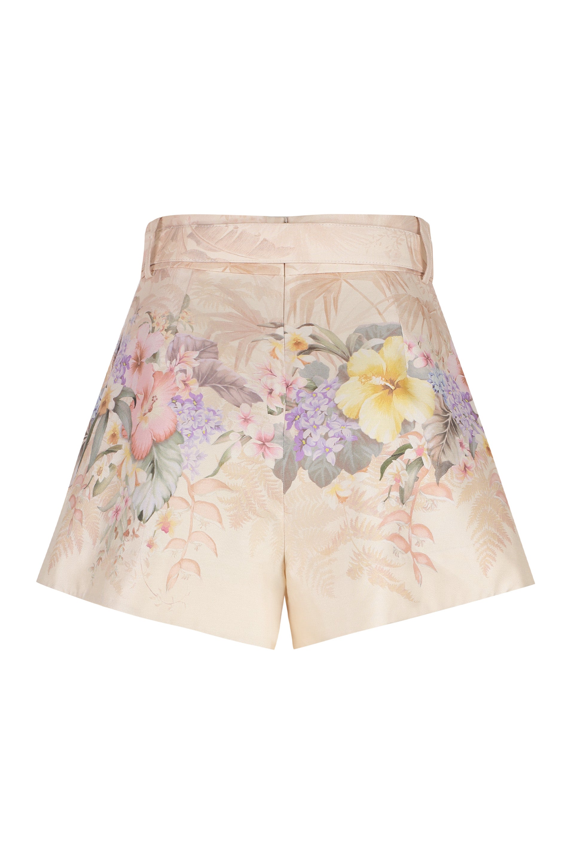 Printed silk shorts