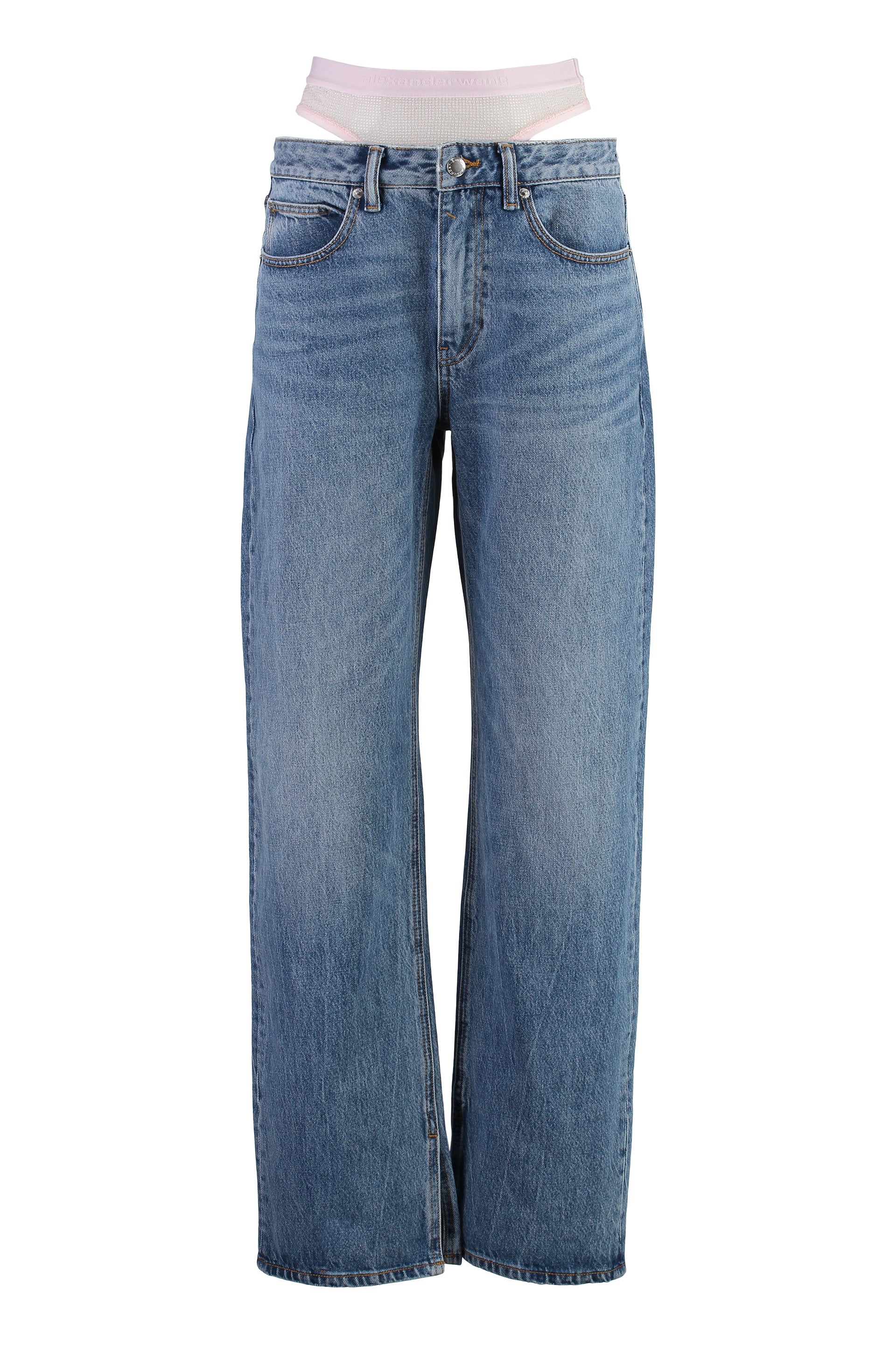 5-pocket straight-leg jeans