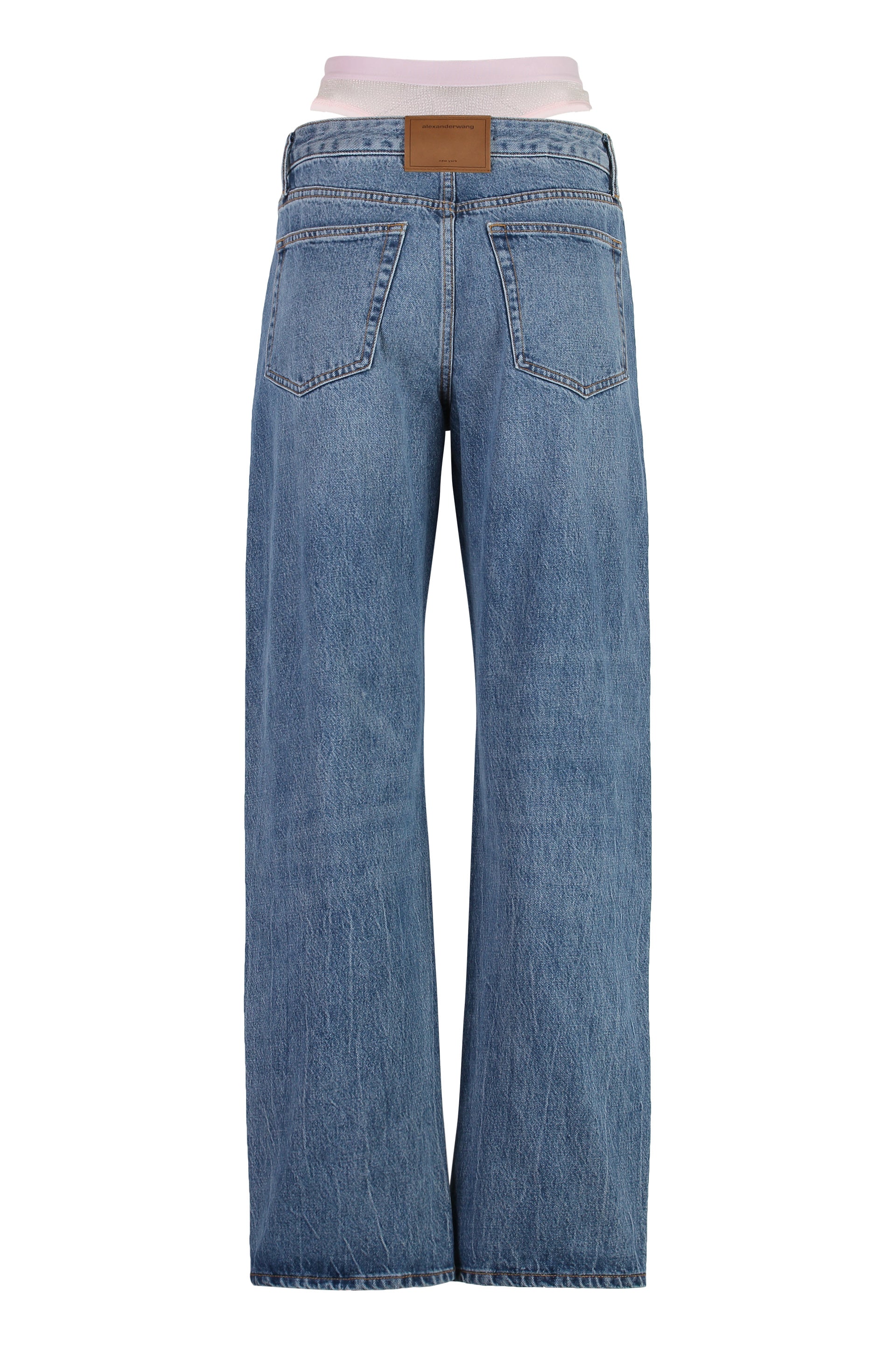 5-pocket straight-leg jeans