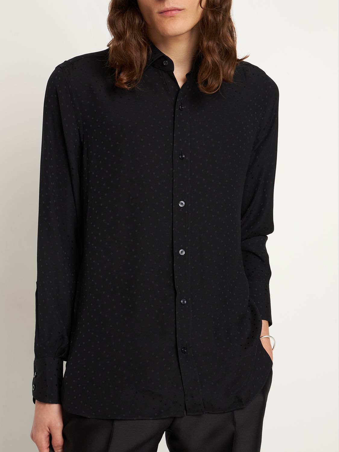 Minimalist black shirt with collar