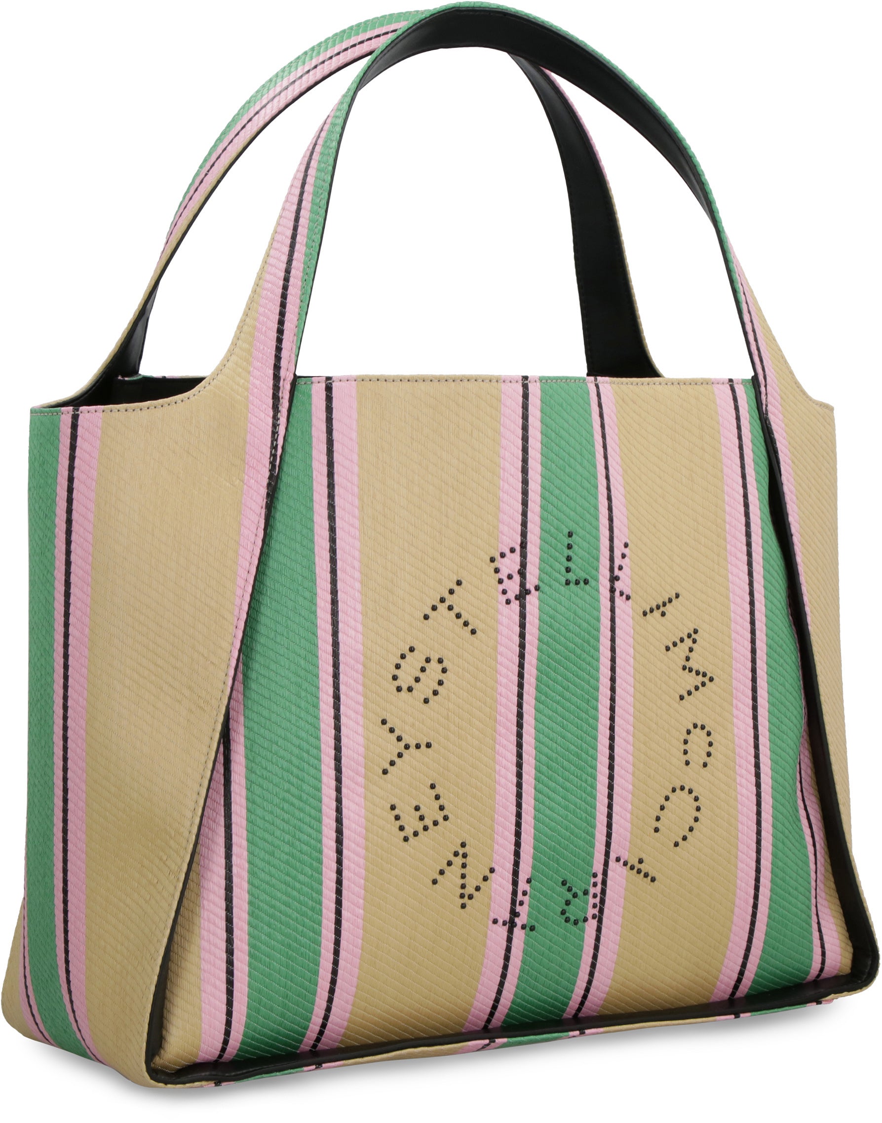 Stella Logo raffia tote bag