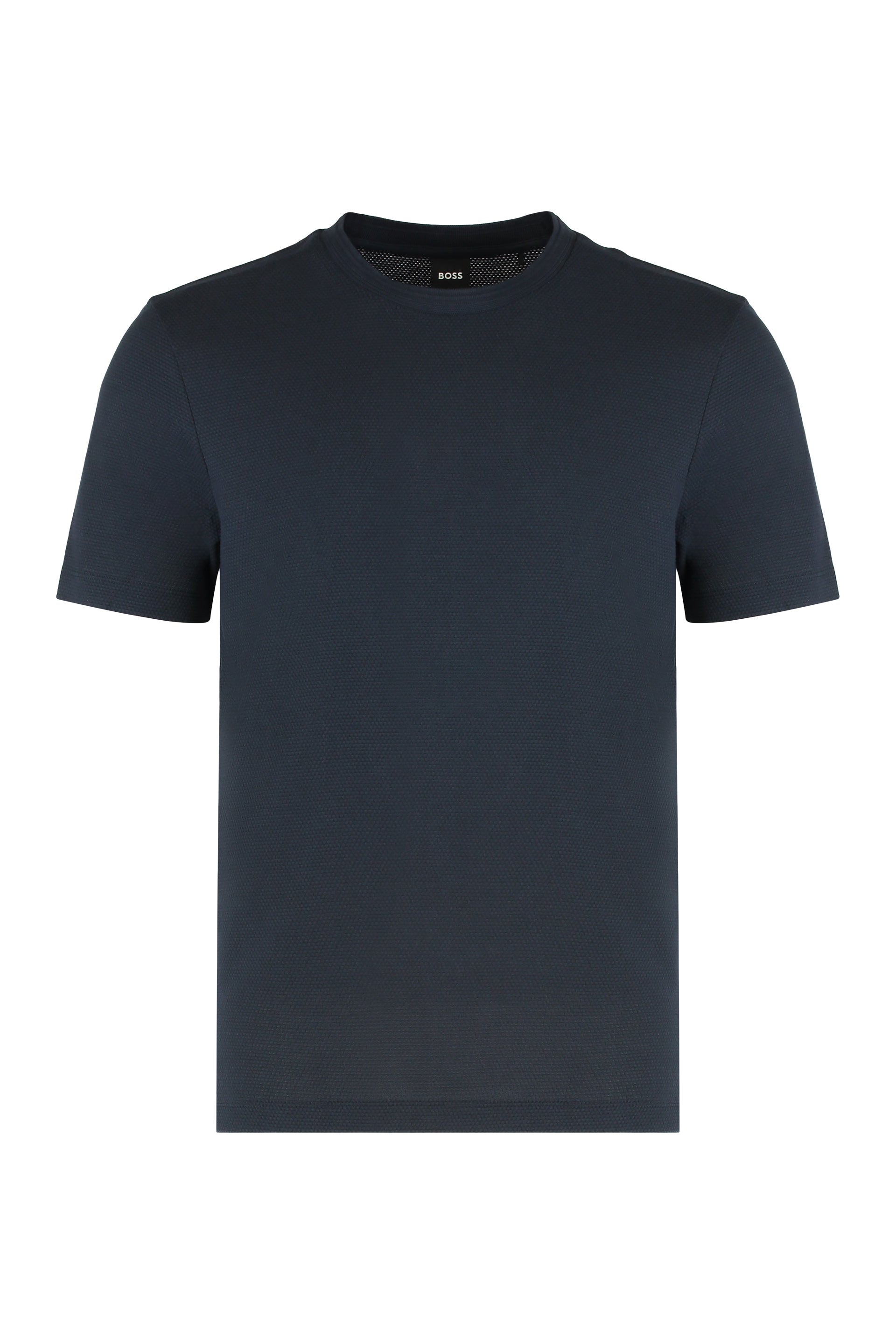 T-shirt in blended cotton with bubble jacquard processing