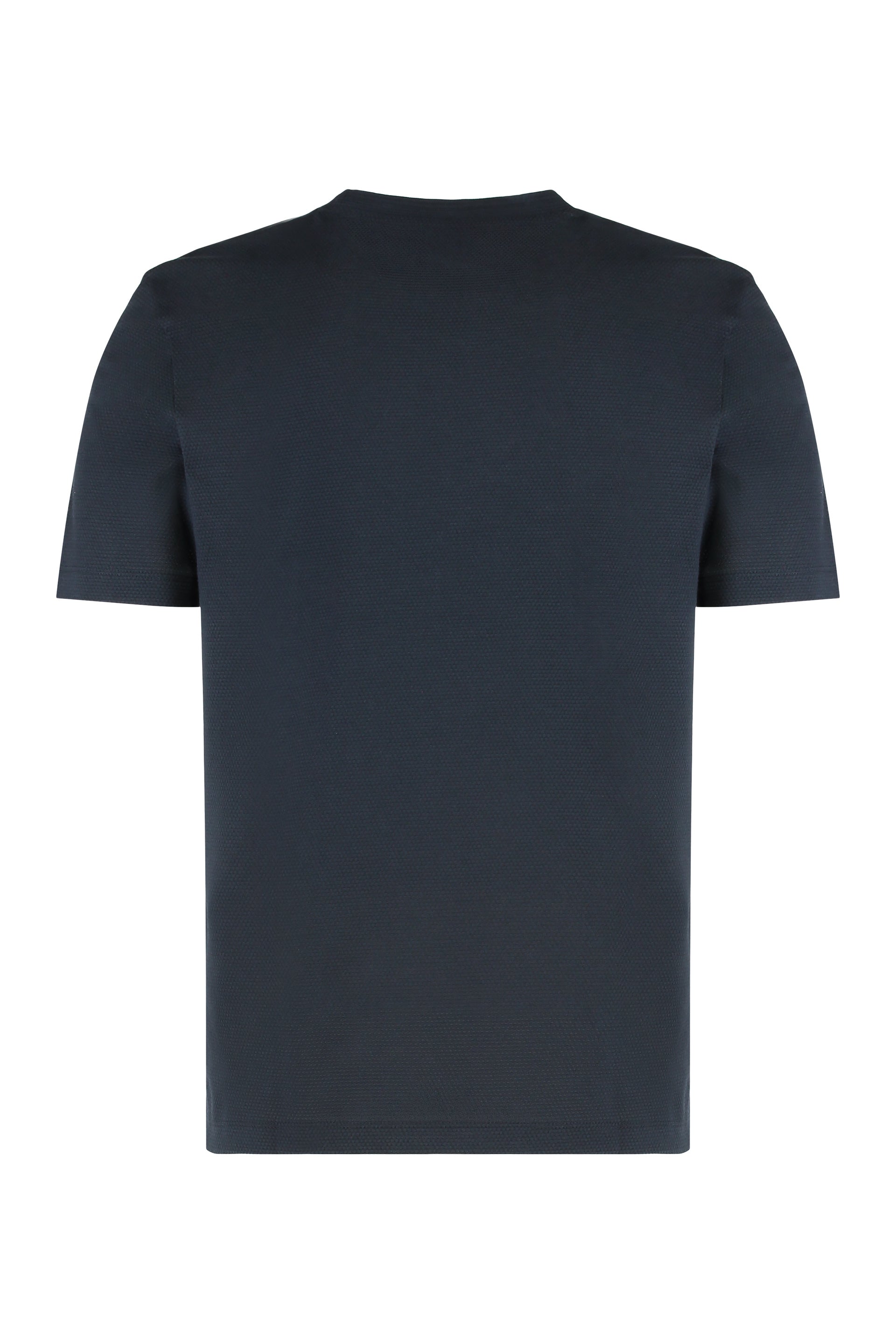 T-shirt in blended cotton with bubble jacquard processing