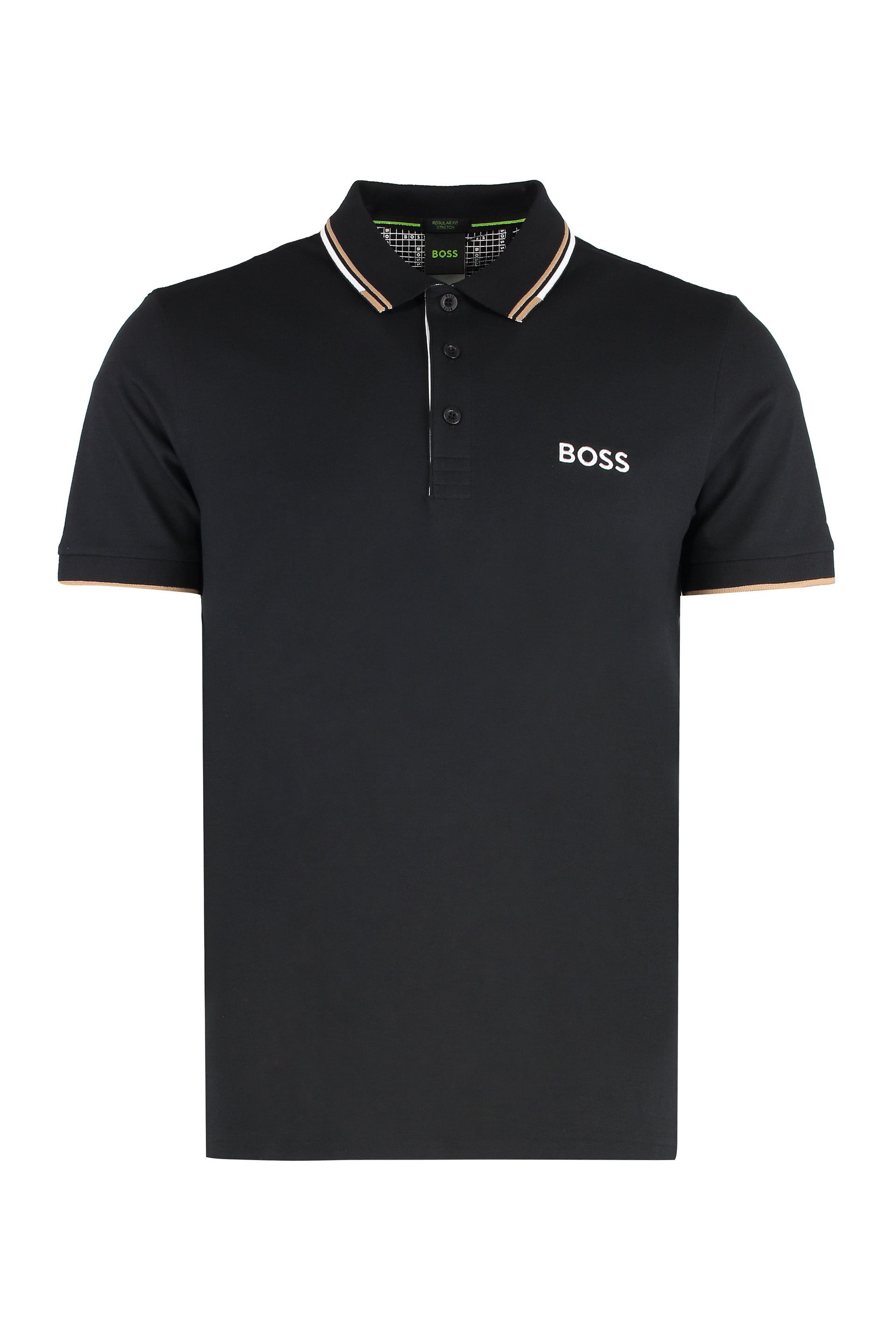 Stretch cotton piqué polo shirt